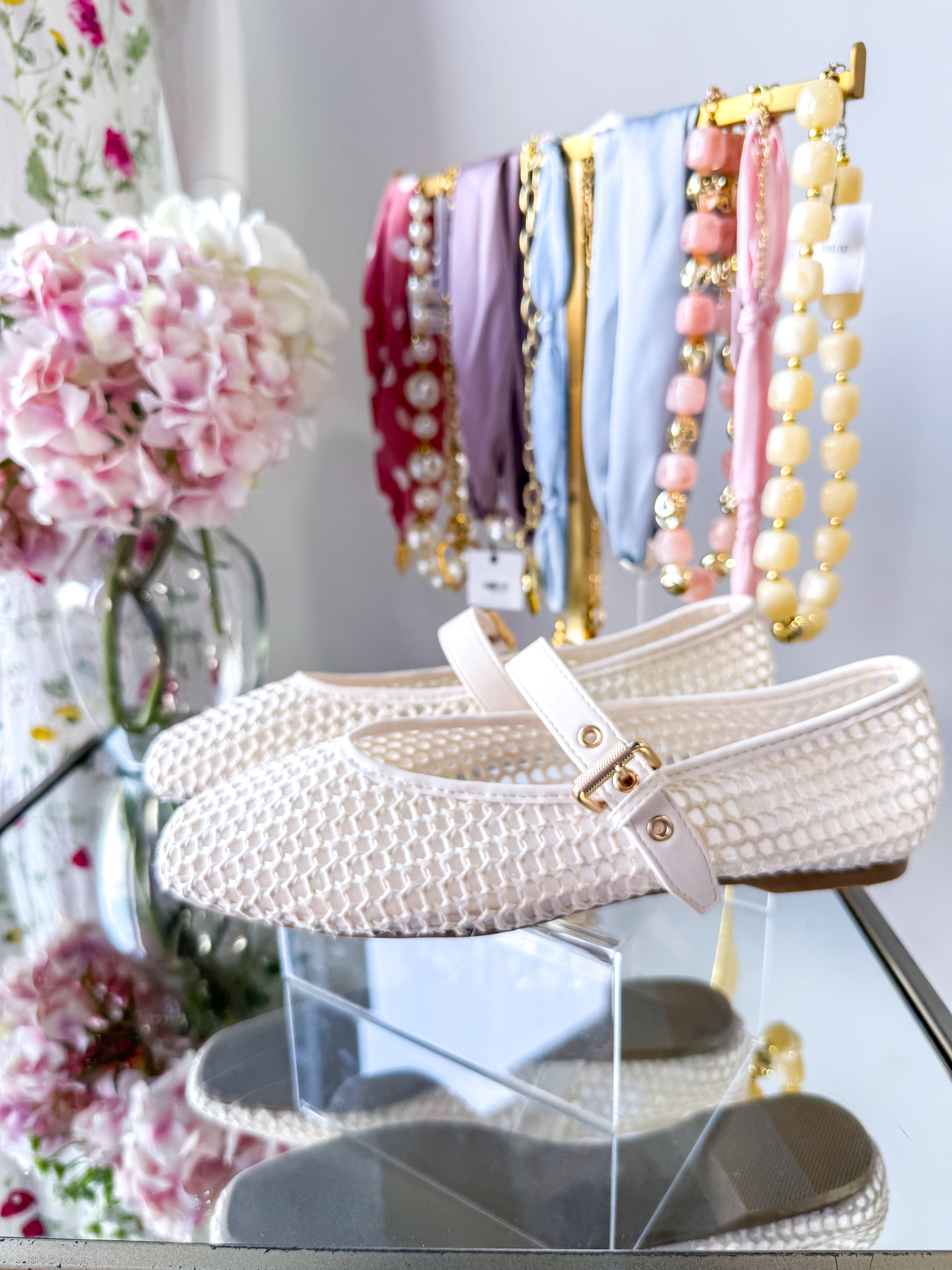 Mulaney Ivory woven Ballet Flats