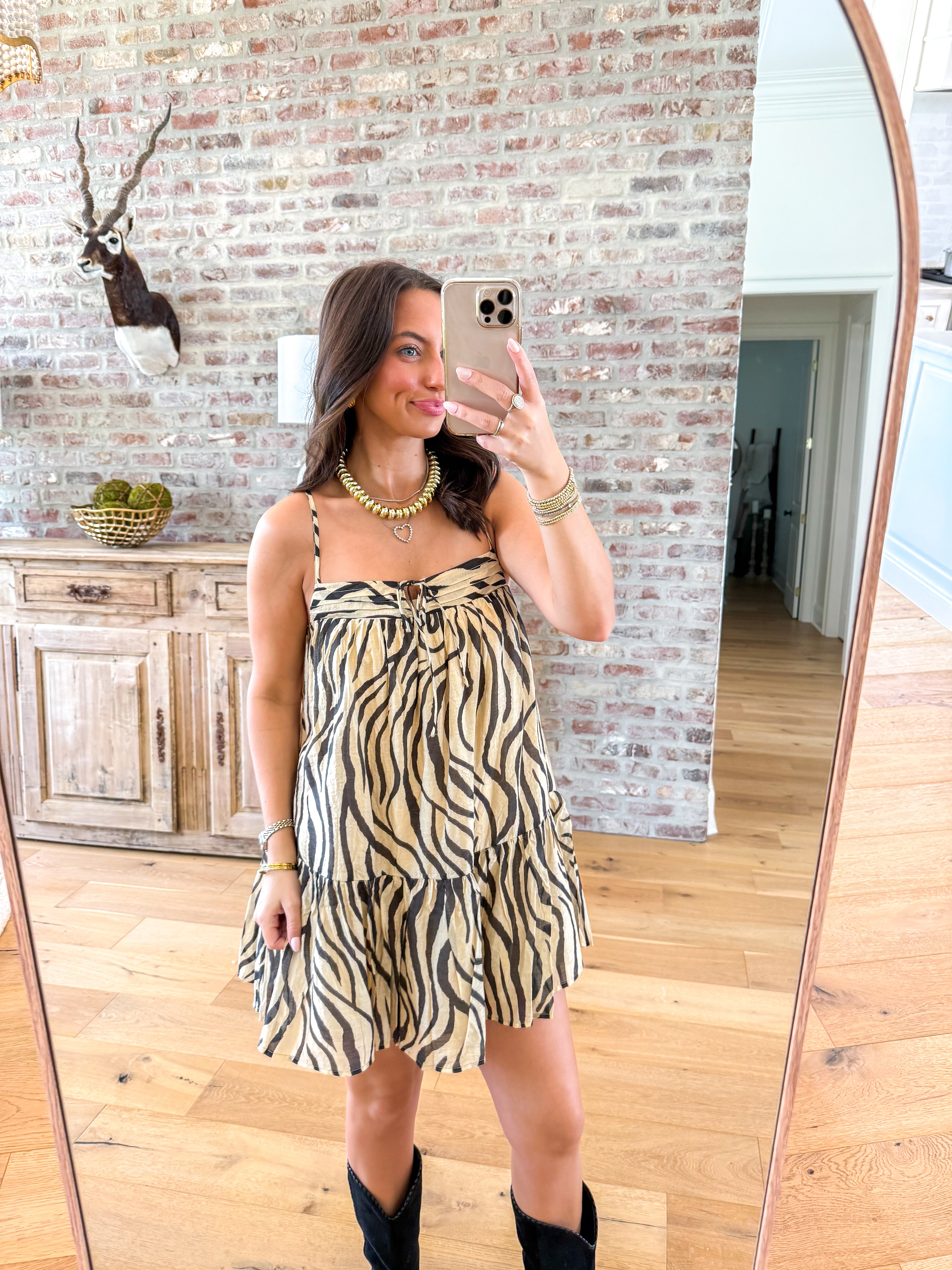 Wild About Taupe Babydoll Cami Dress