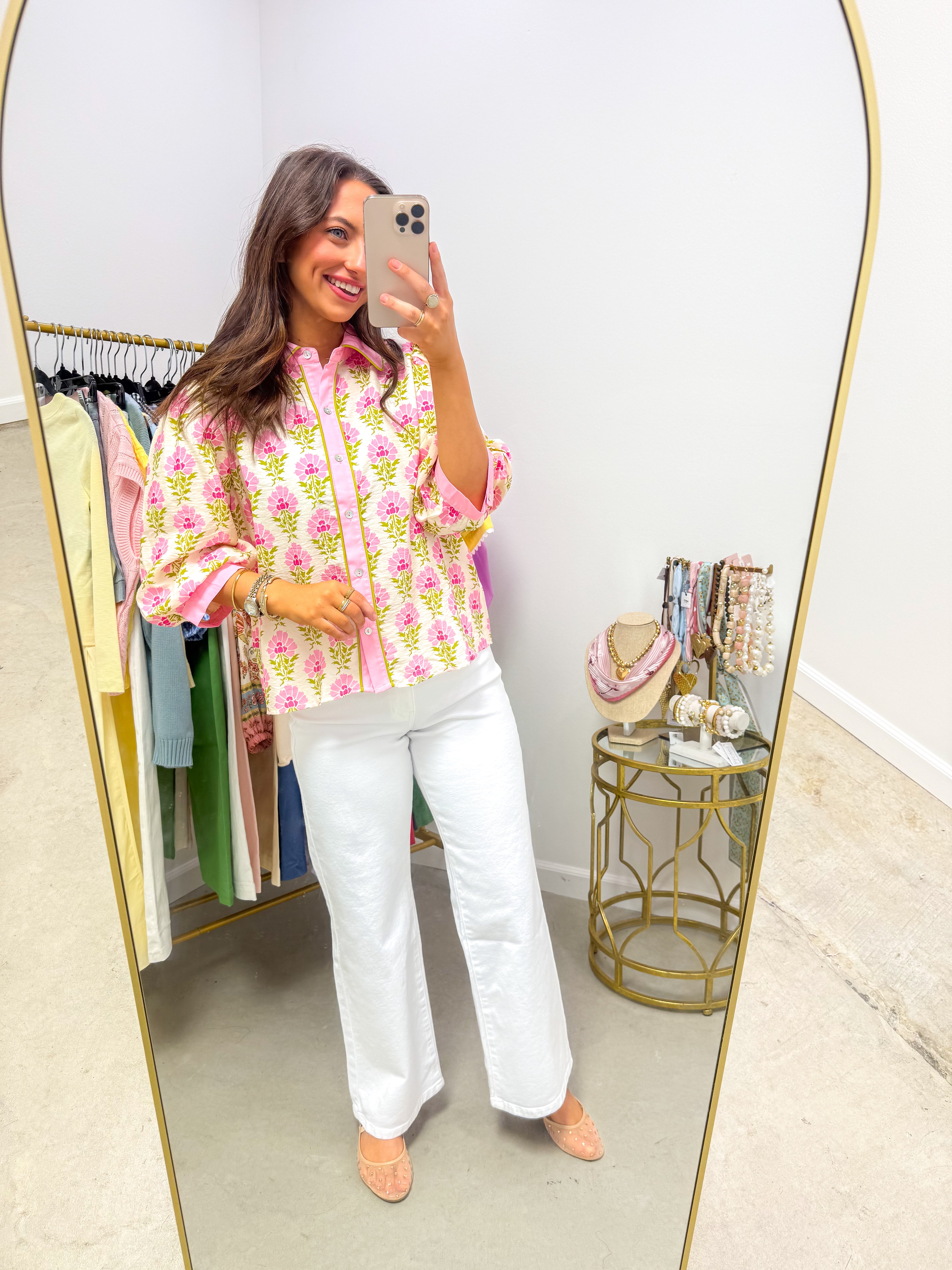 Bloom Where You're Planted Pink Blouse