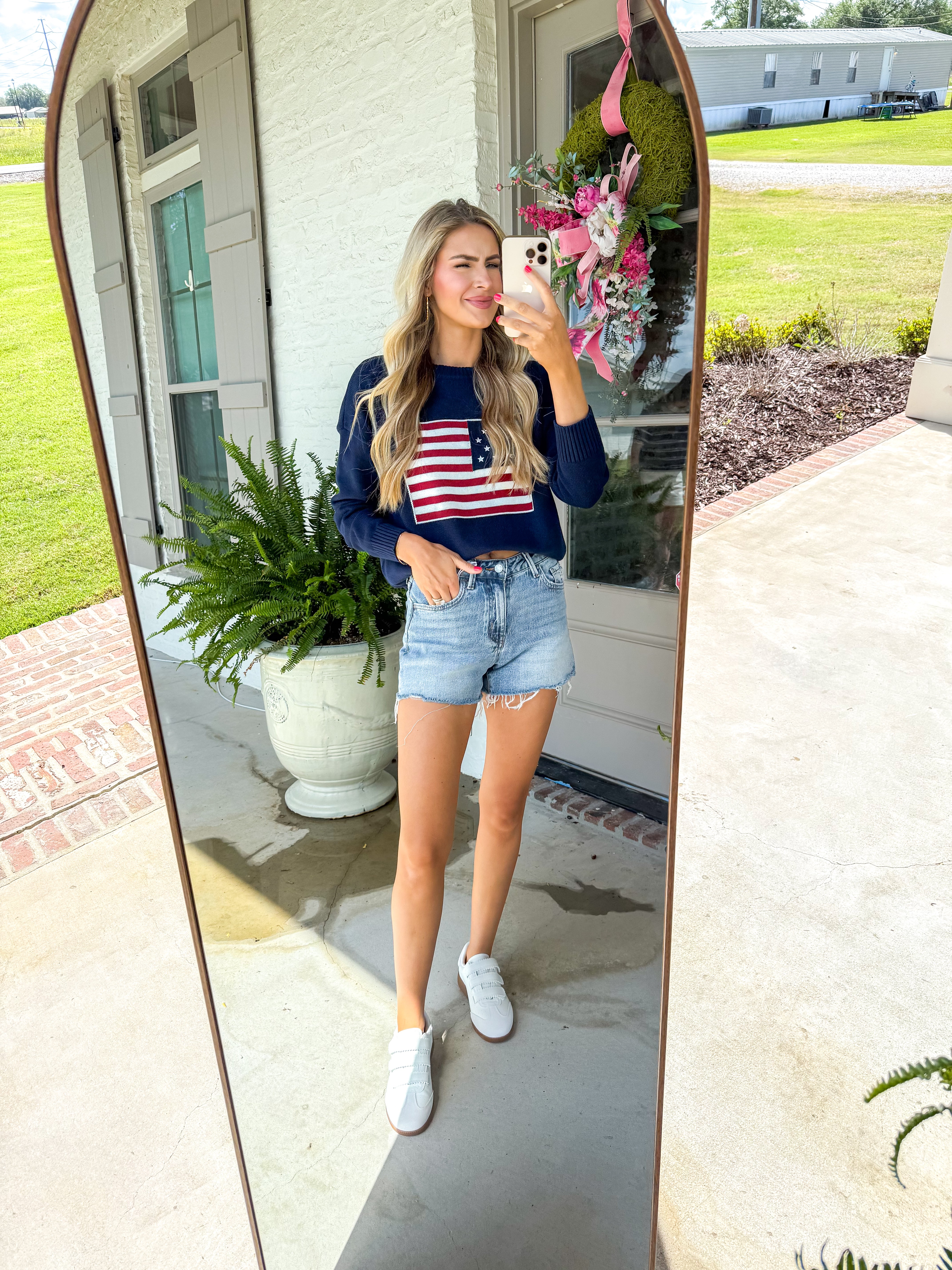Navy American Spirit Flag Sweater