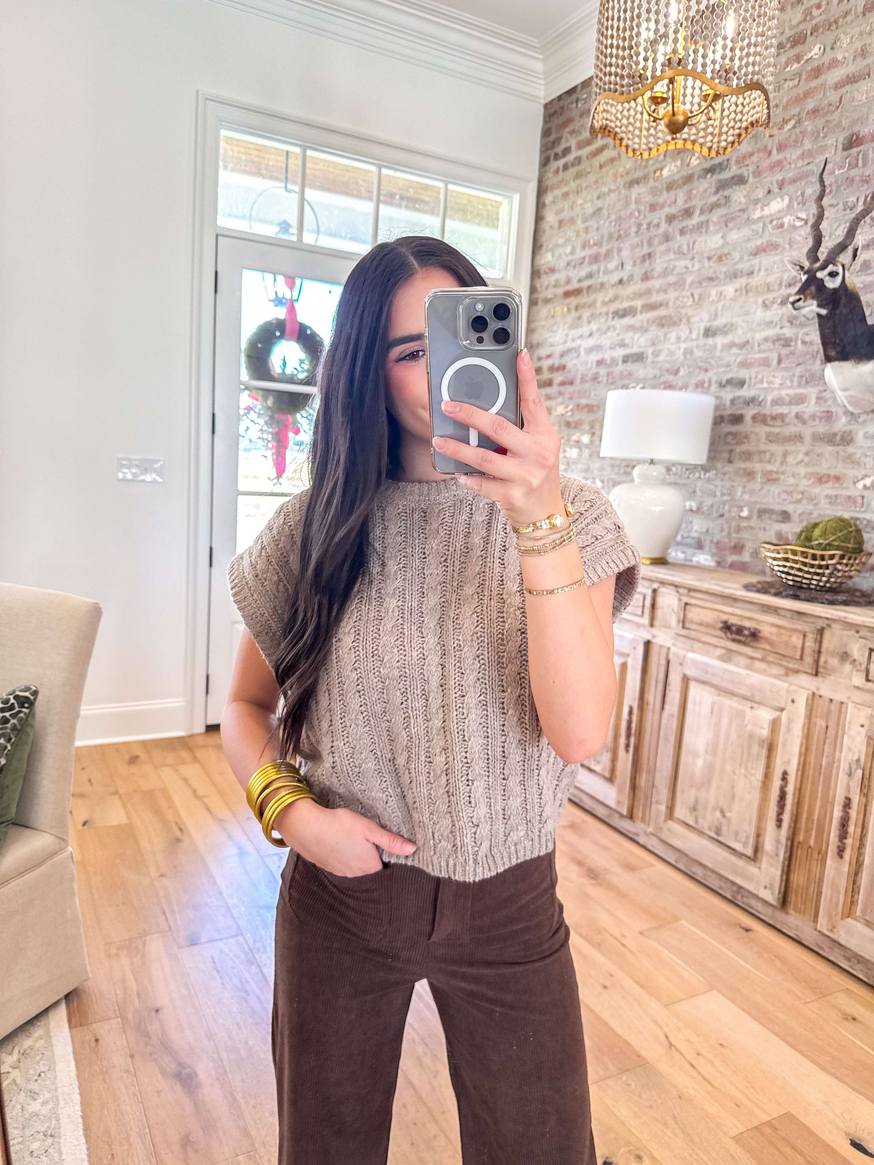 Effortless Cable Knit Sweater Tank