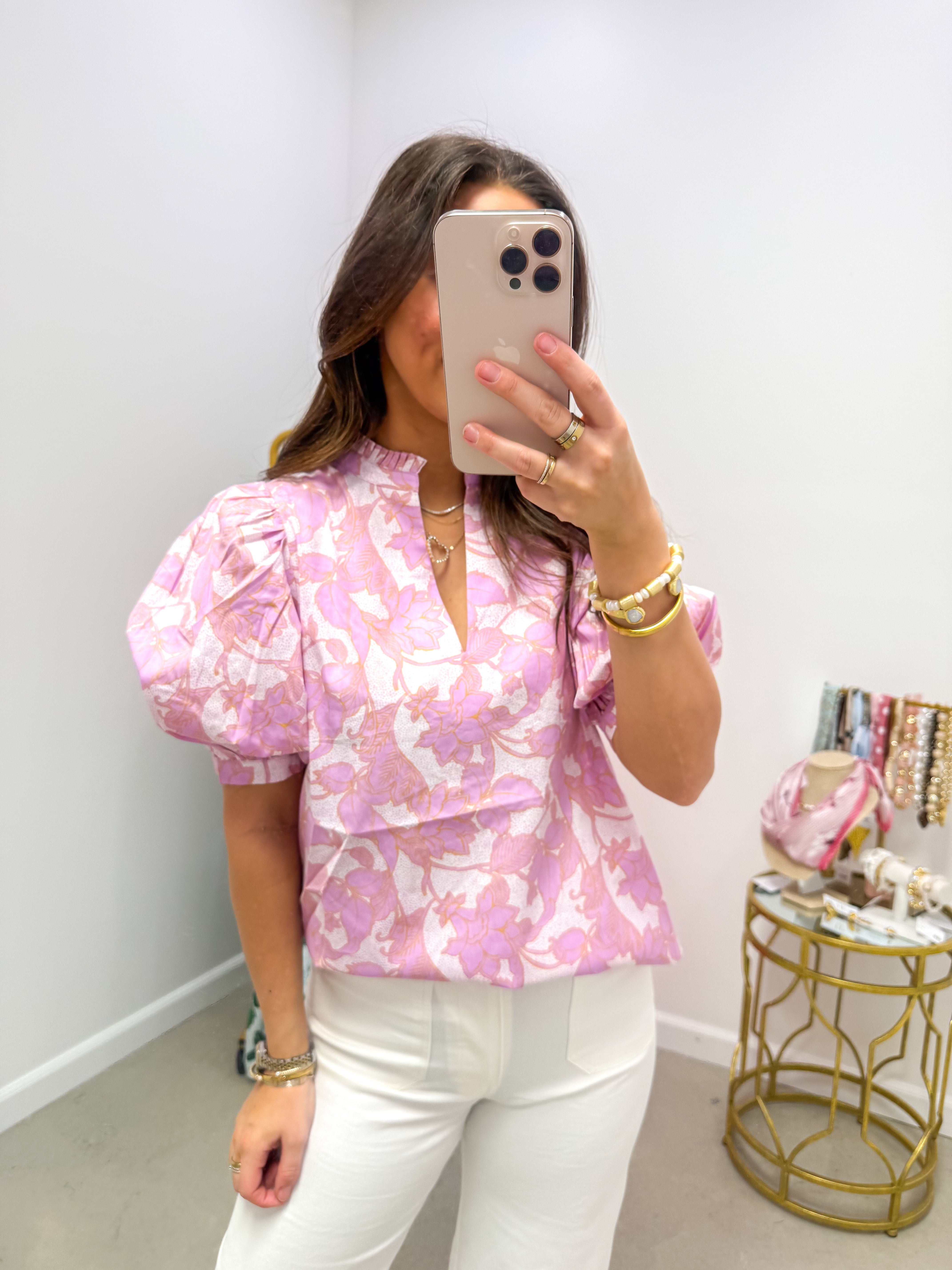 Daney Floral Terri Puff Sleeve Top