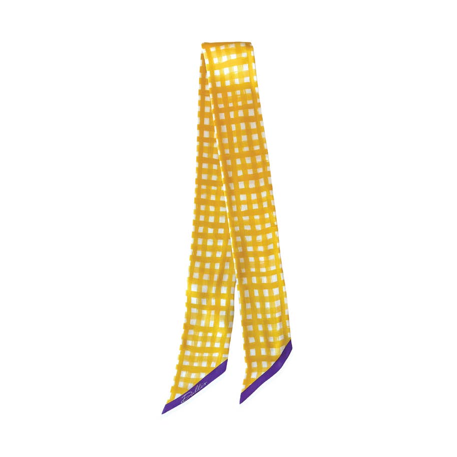 Tailgate Check Twilly in Gold & Purple