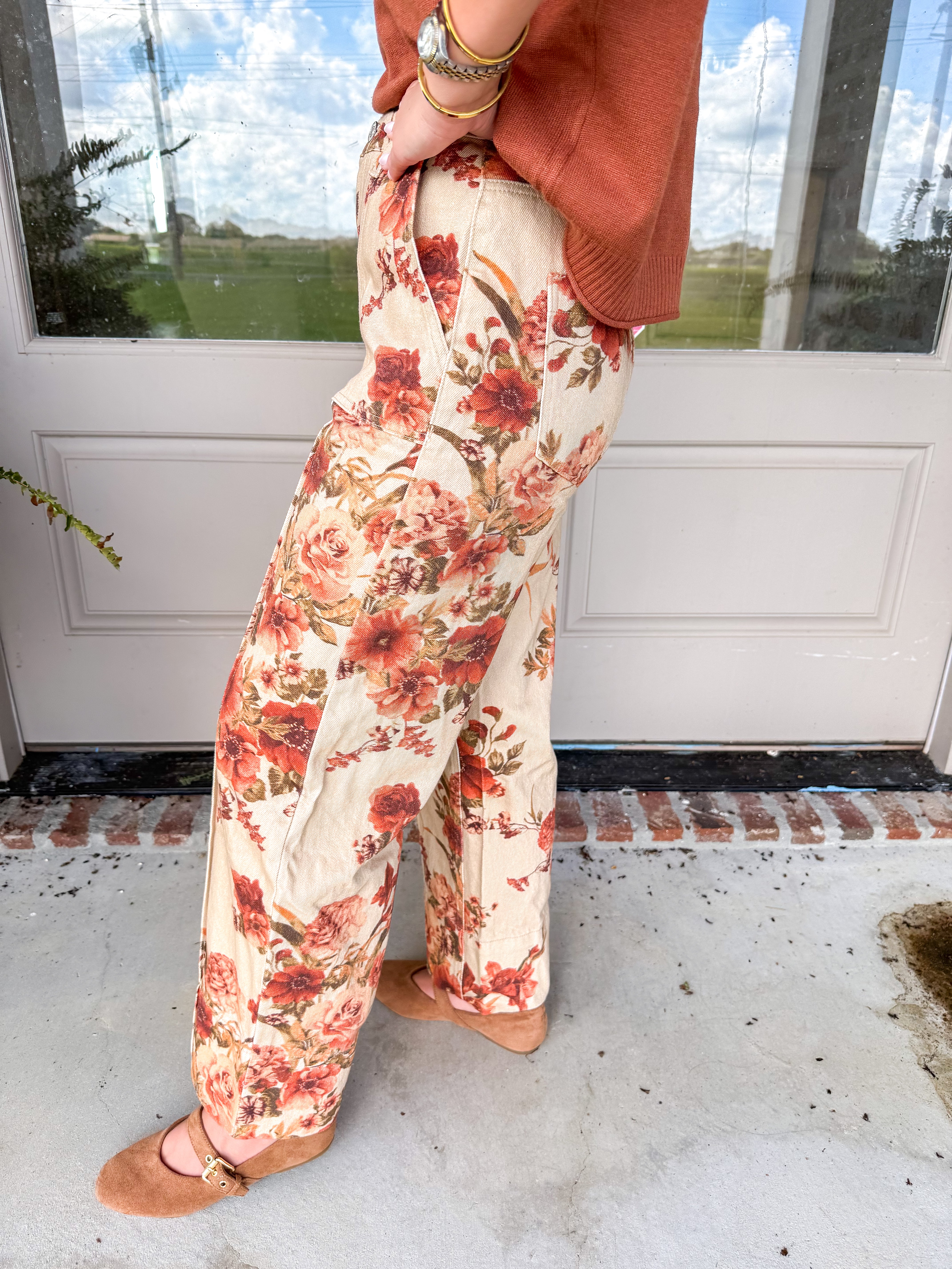 Autumn Bloom Wide-Leg Trousers