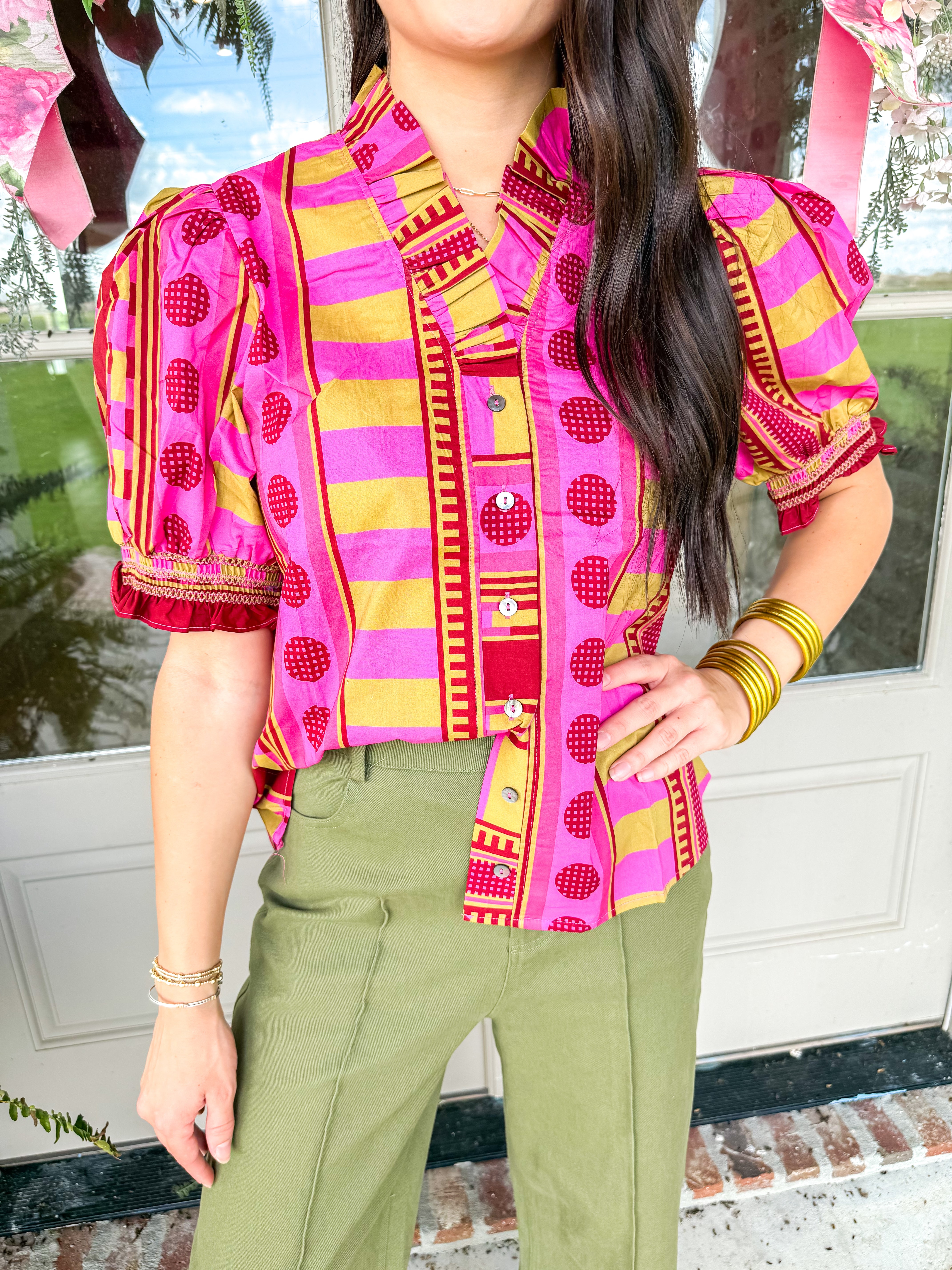 The Penelope Mixed Print Blouse