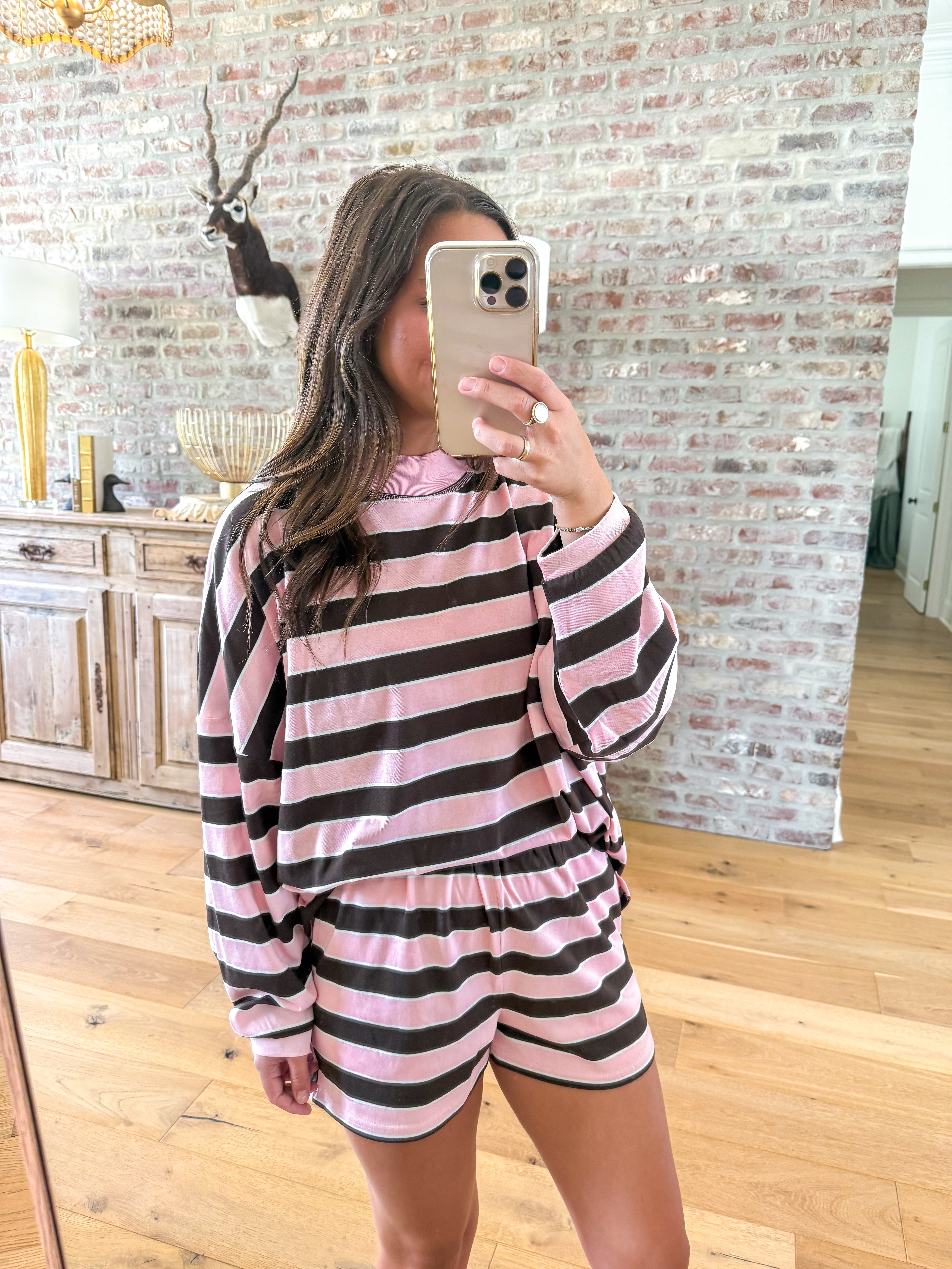 Raven Pink/Brown Striped Set