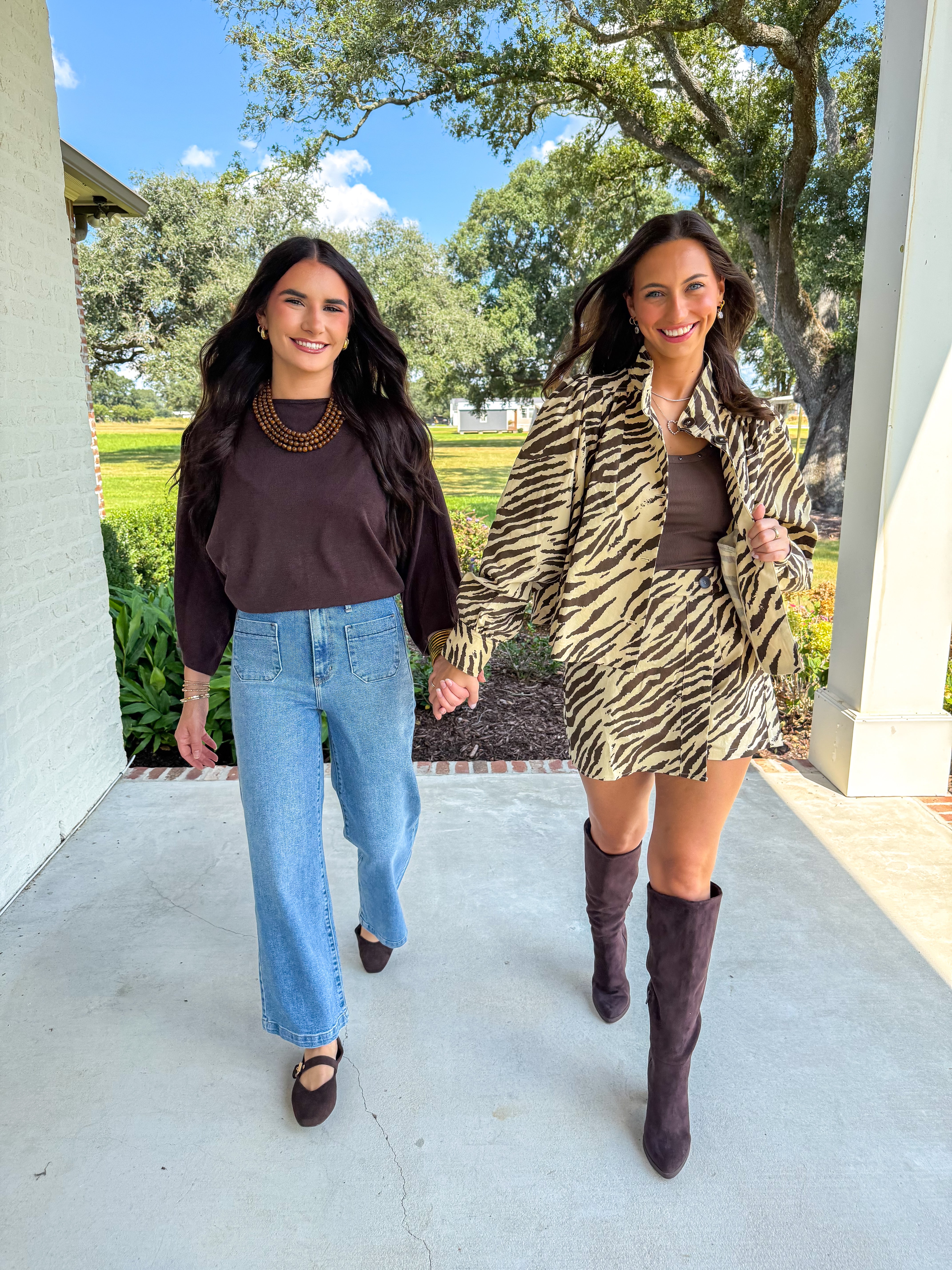 Chocolate Dolman Knit Pullover