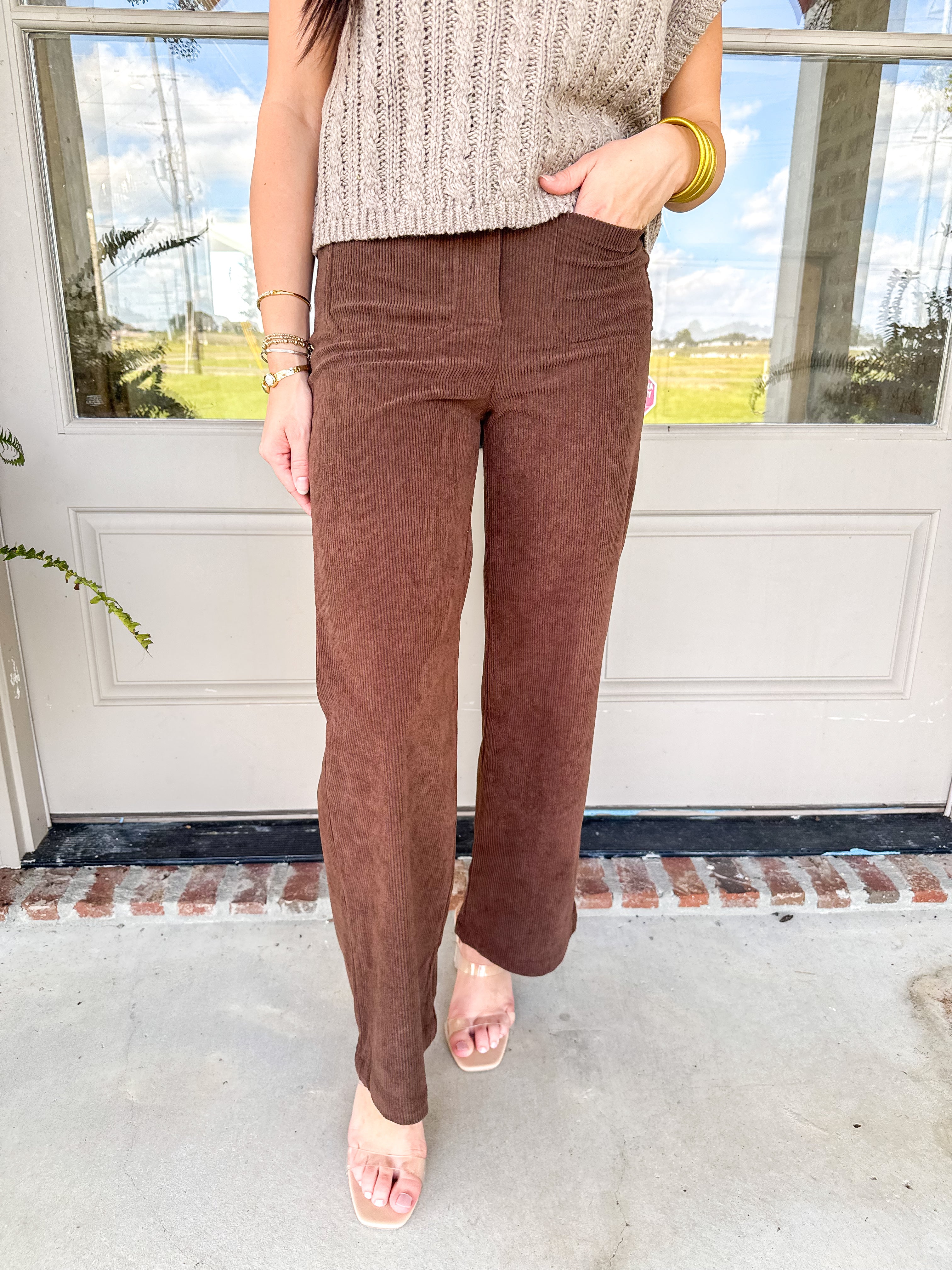 Vineyards Stretch Corduroy Pants Dark Brown