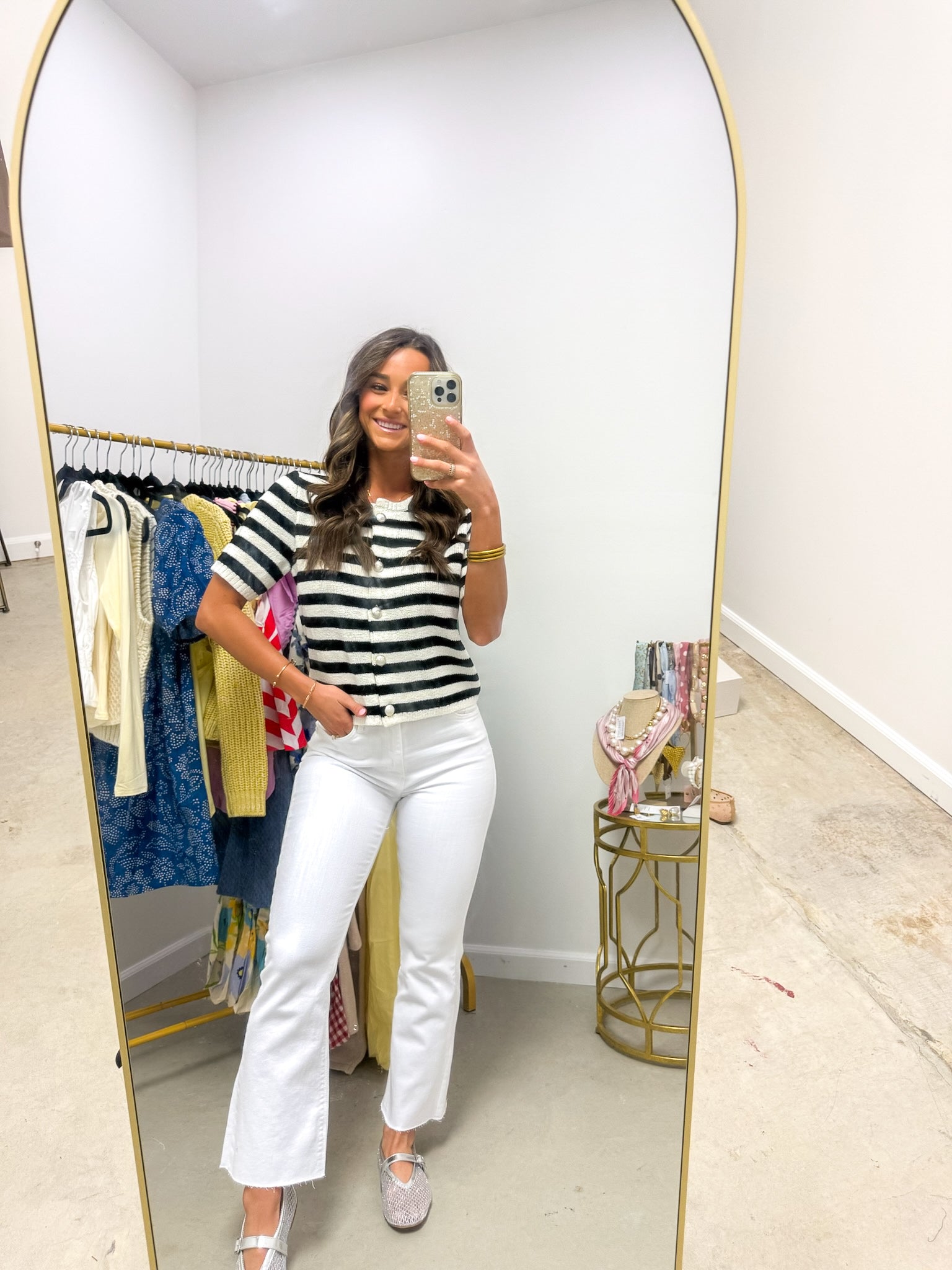 Daphne Stripe Button Cardigan