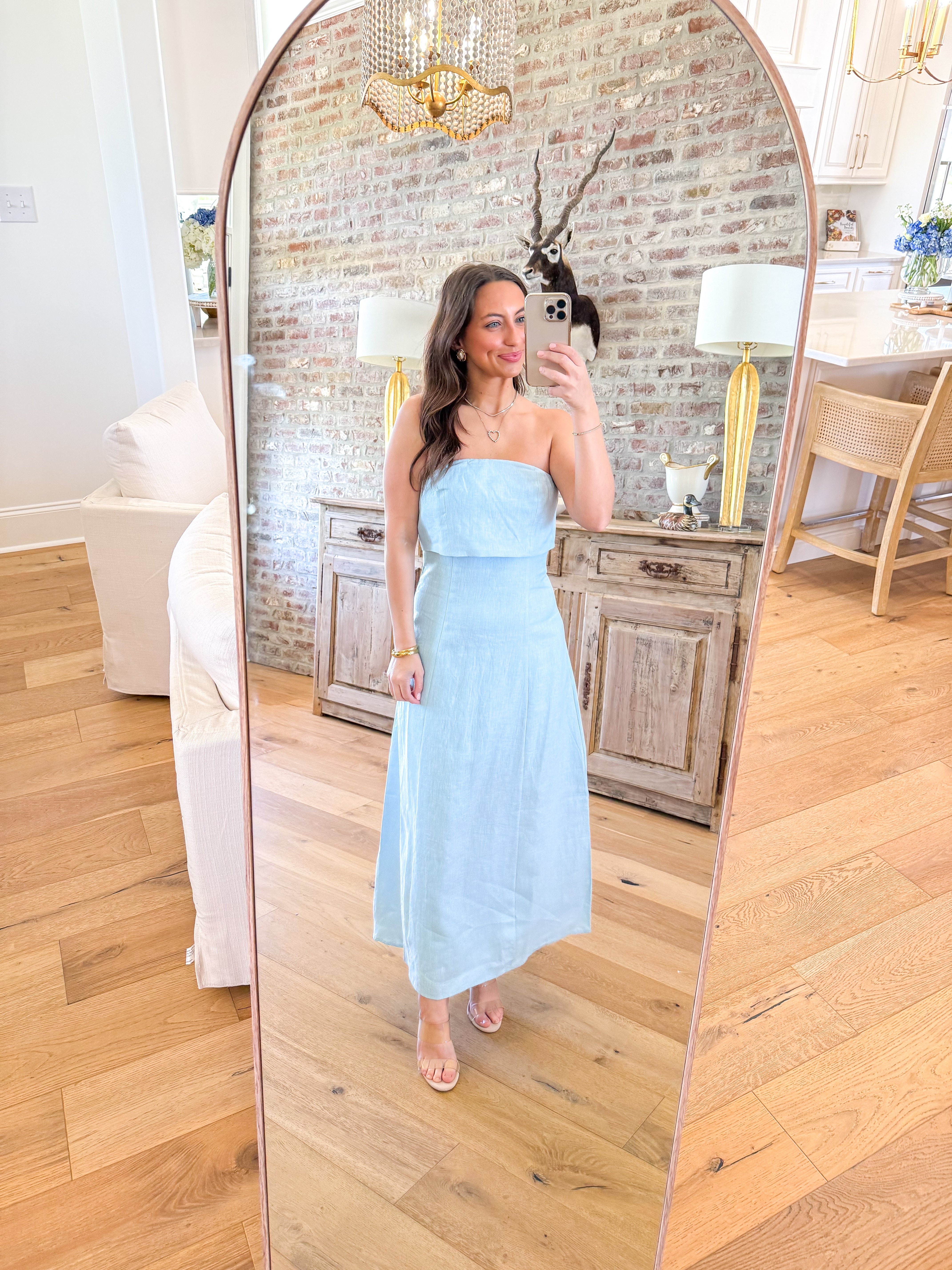 Ocean Blue Linen Maxi