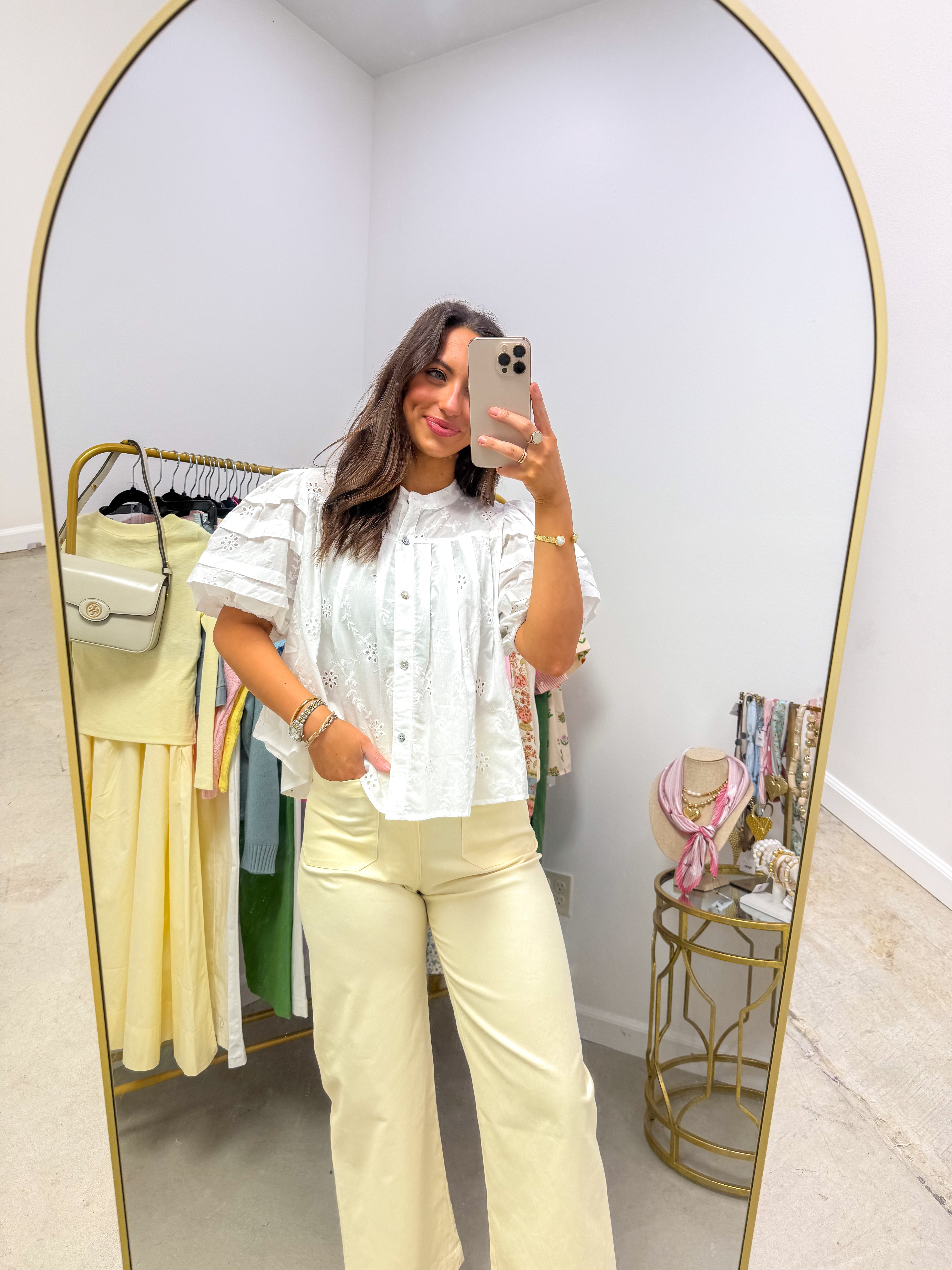 Tilly Bubble White Blouse