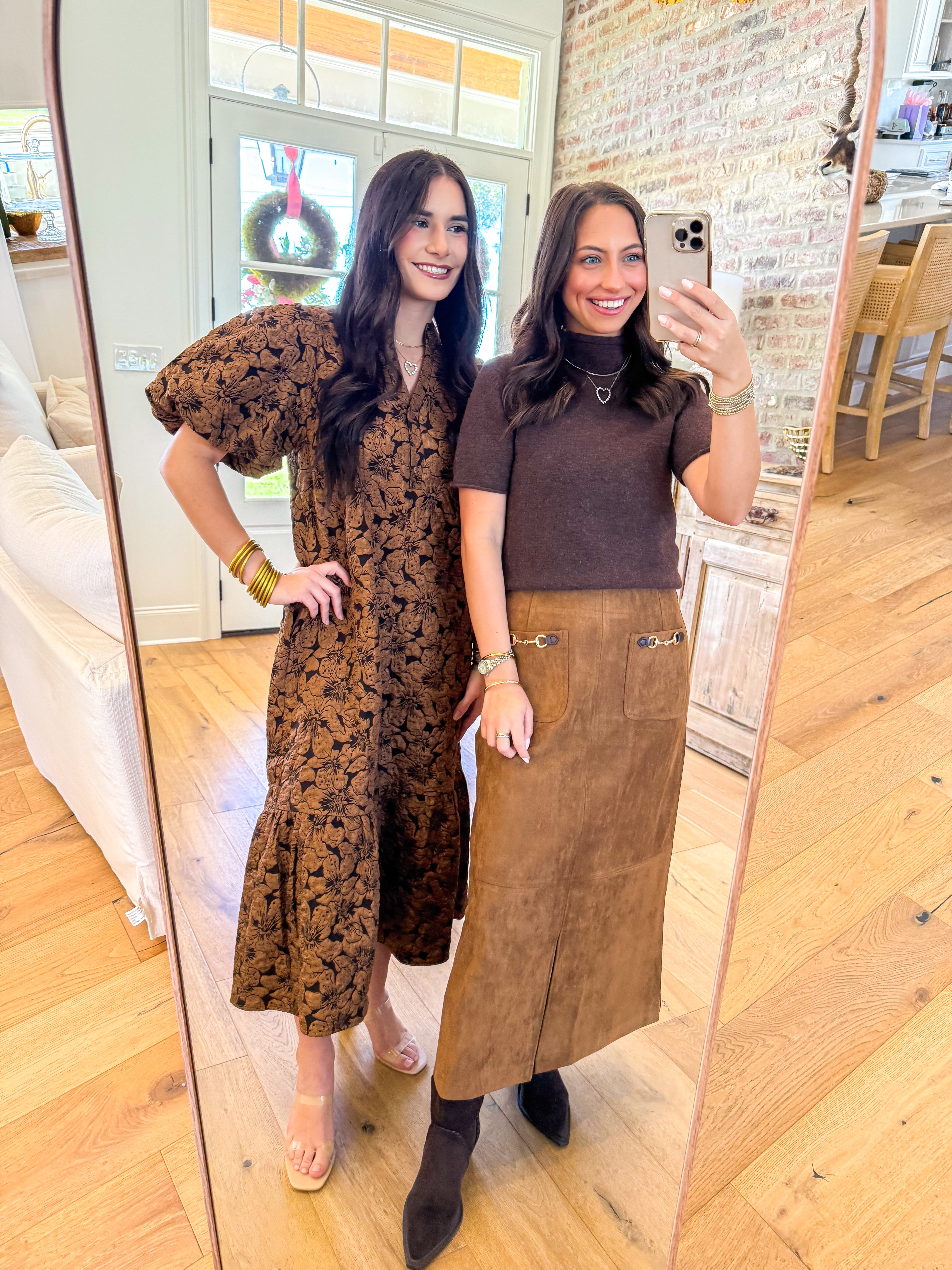 The Mock Neck Knit Top Brown