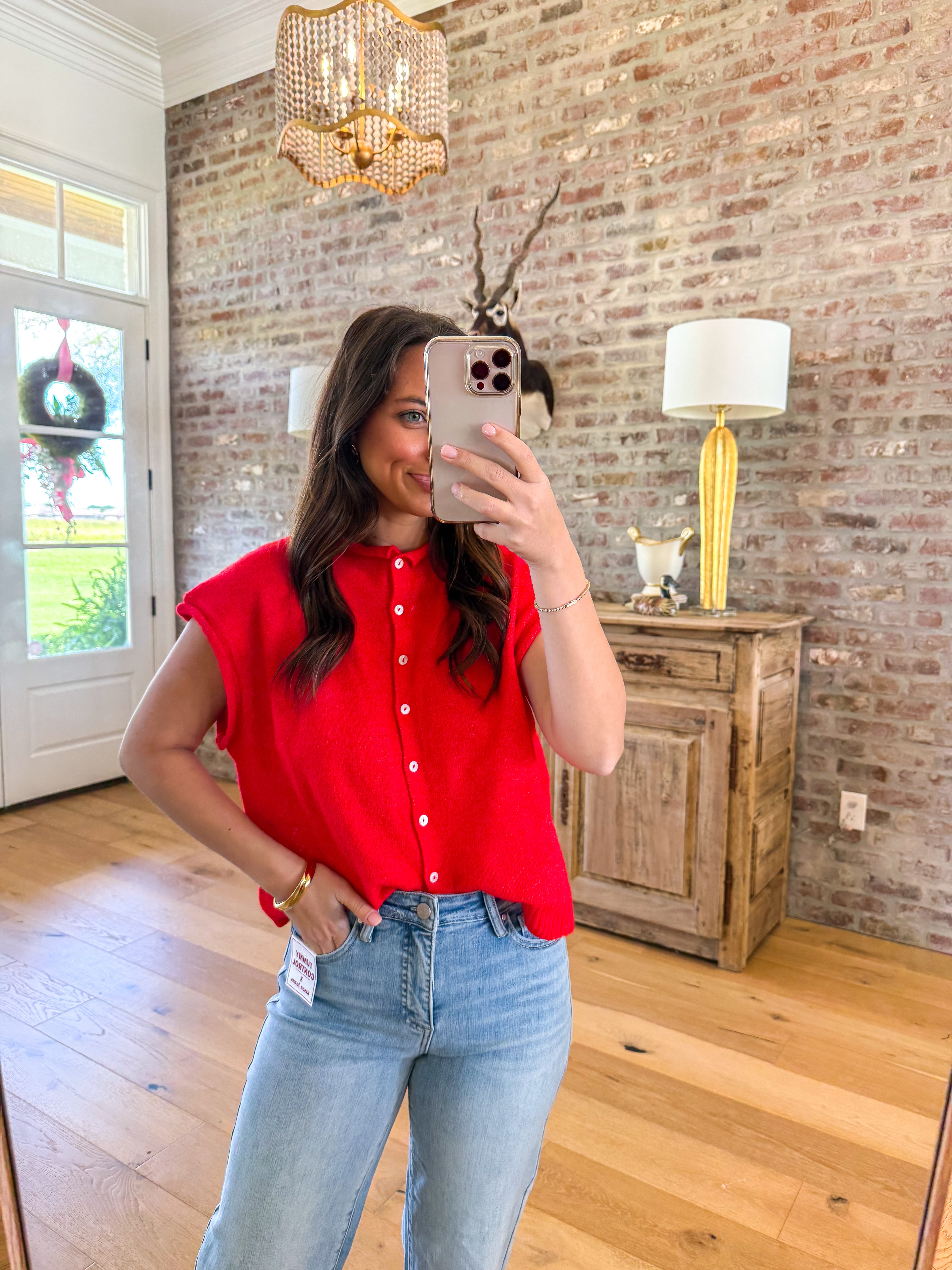 Classic Comfort Cardigan Red