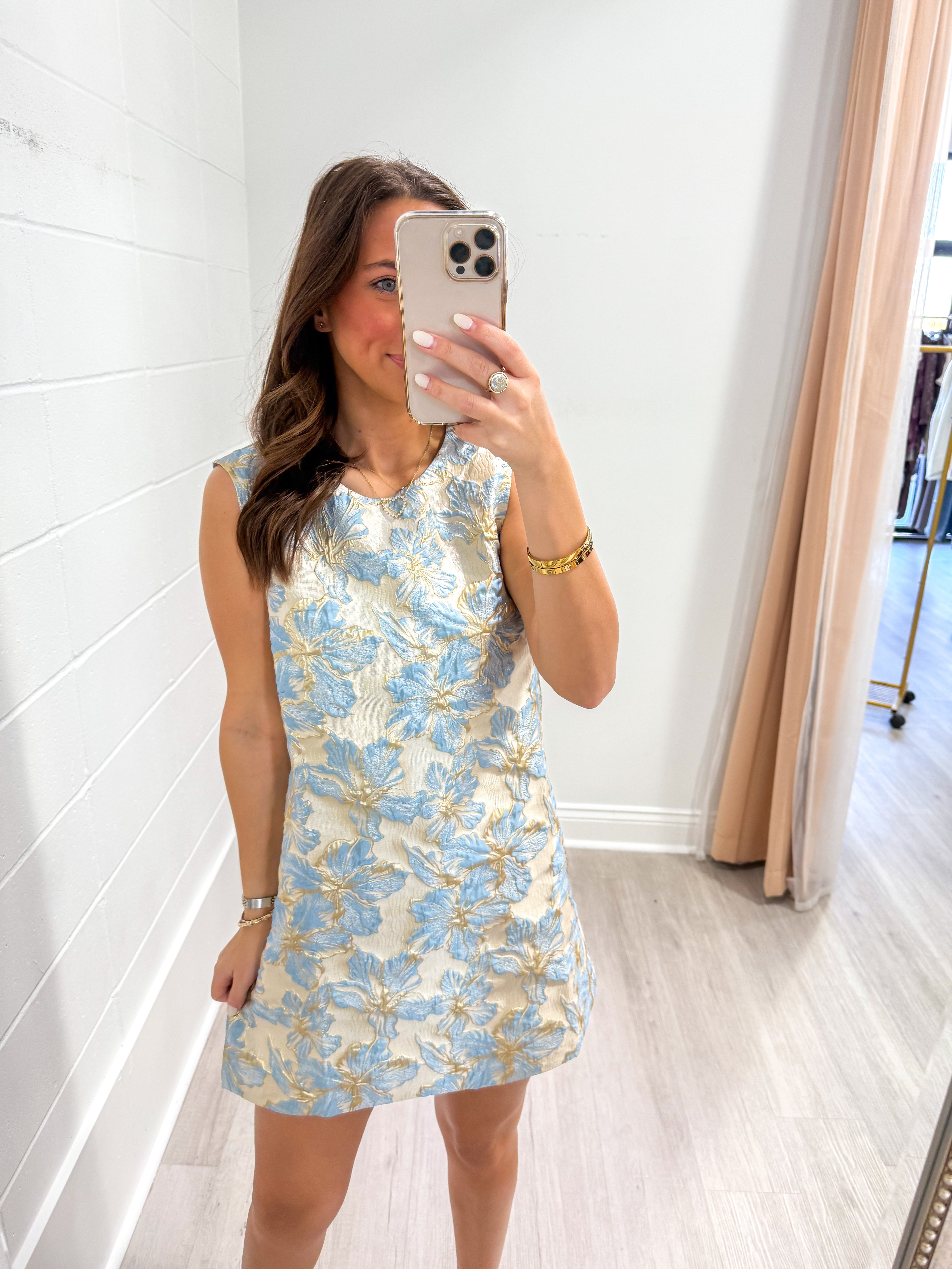 Blue Blooms Jacquard Mini