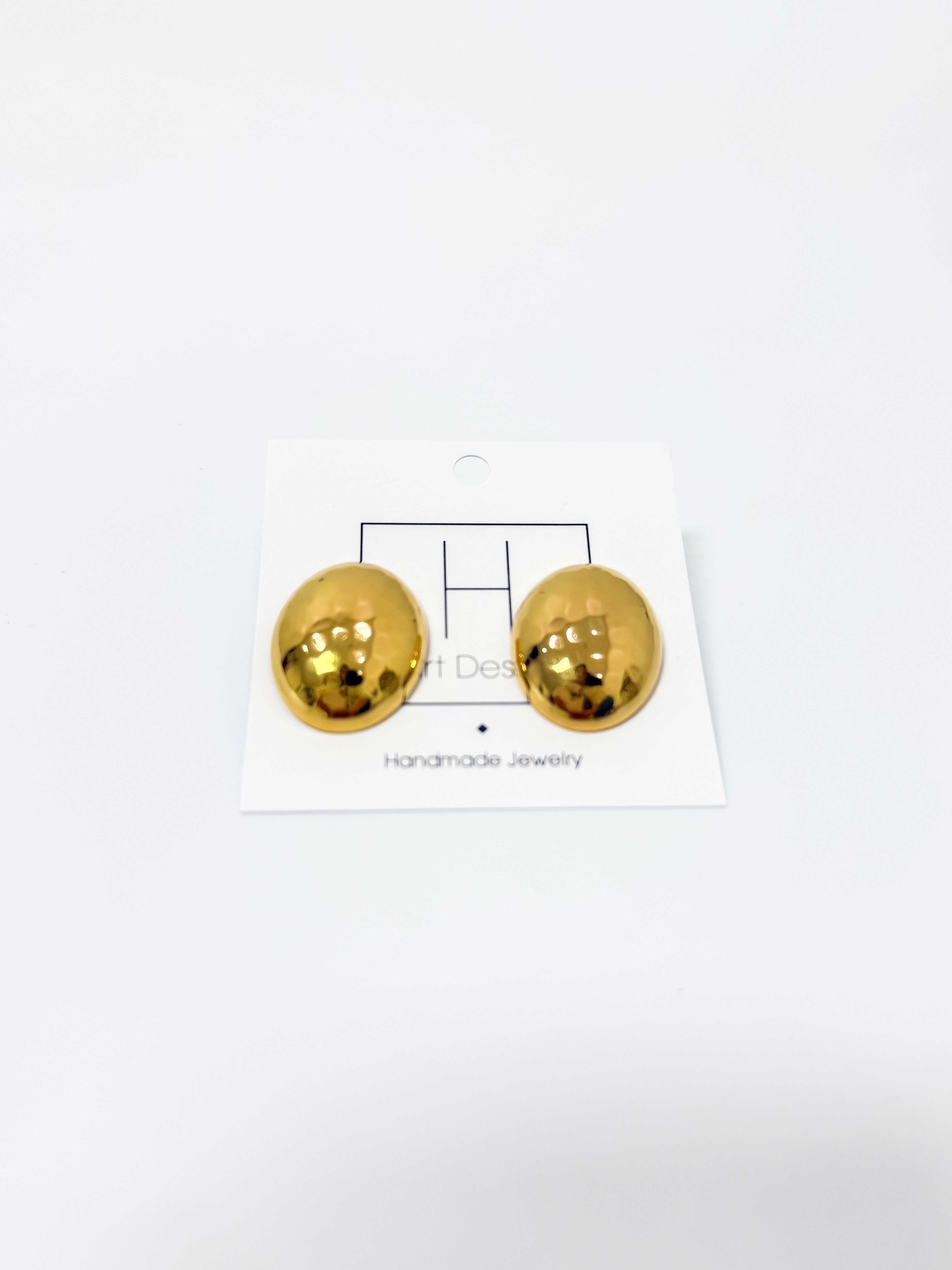 Gold Oval Studs