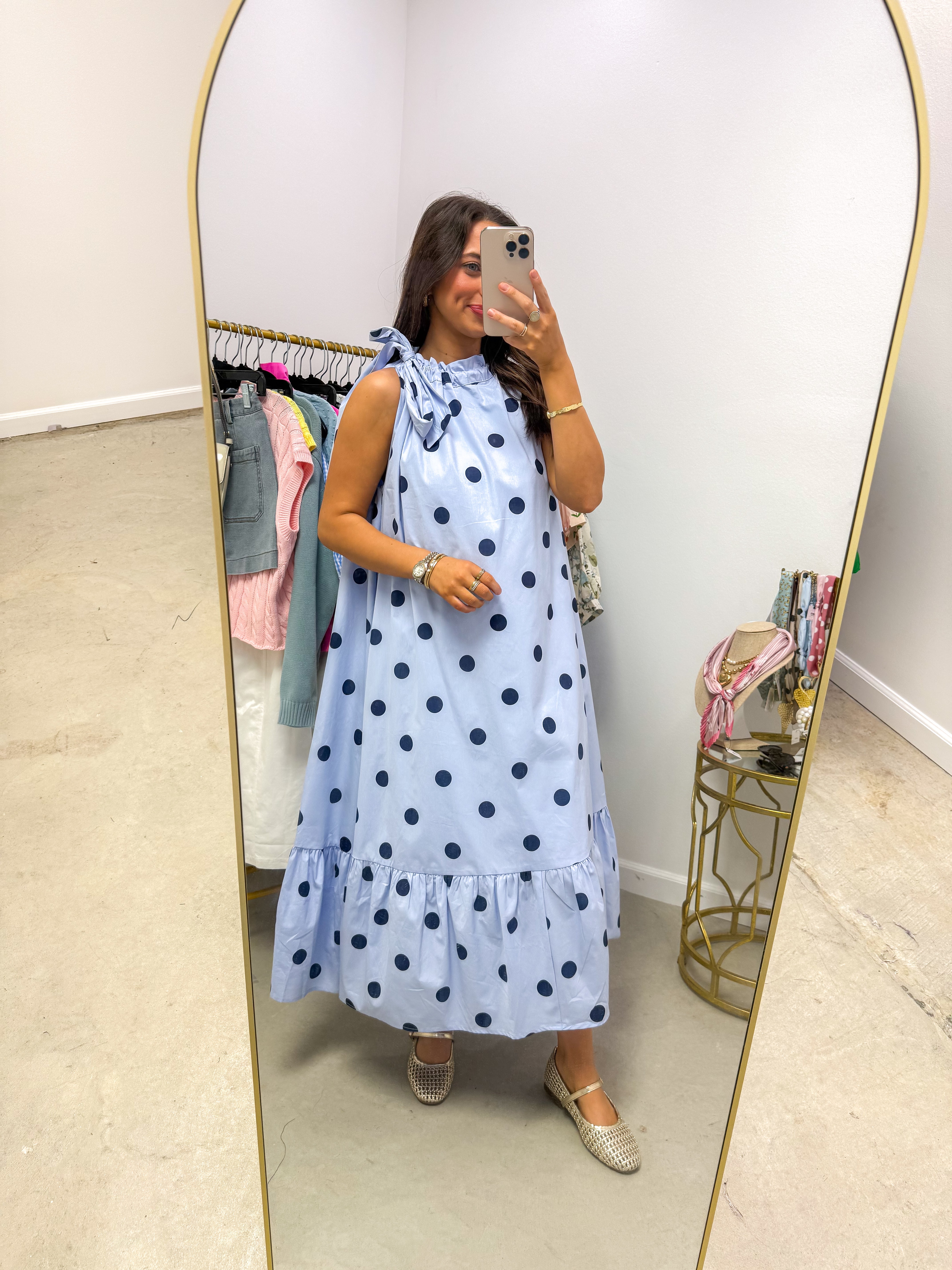 Pretty In Polka Blue Midi
