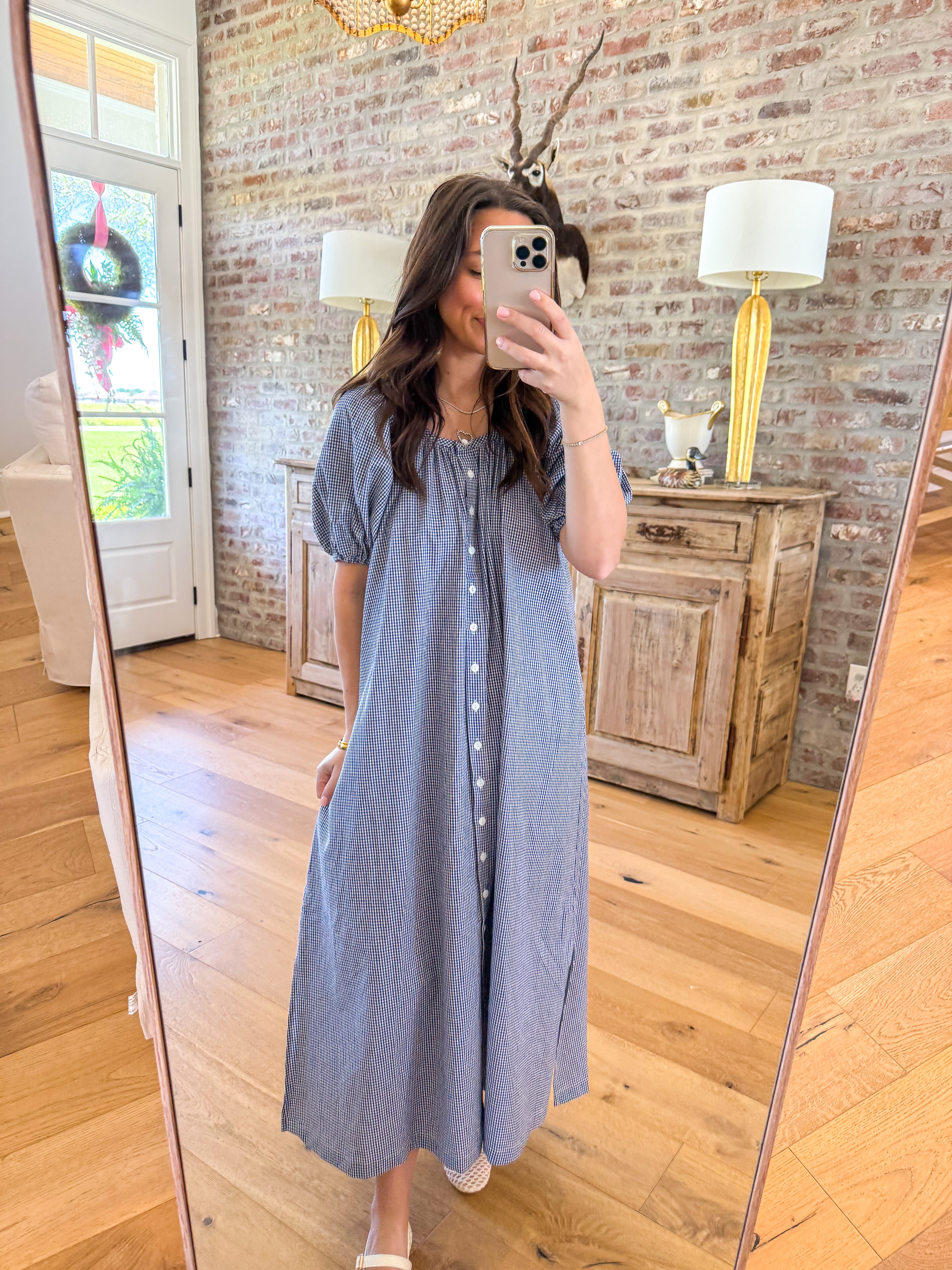 Charlie Blue Gingham Maxi