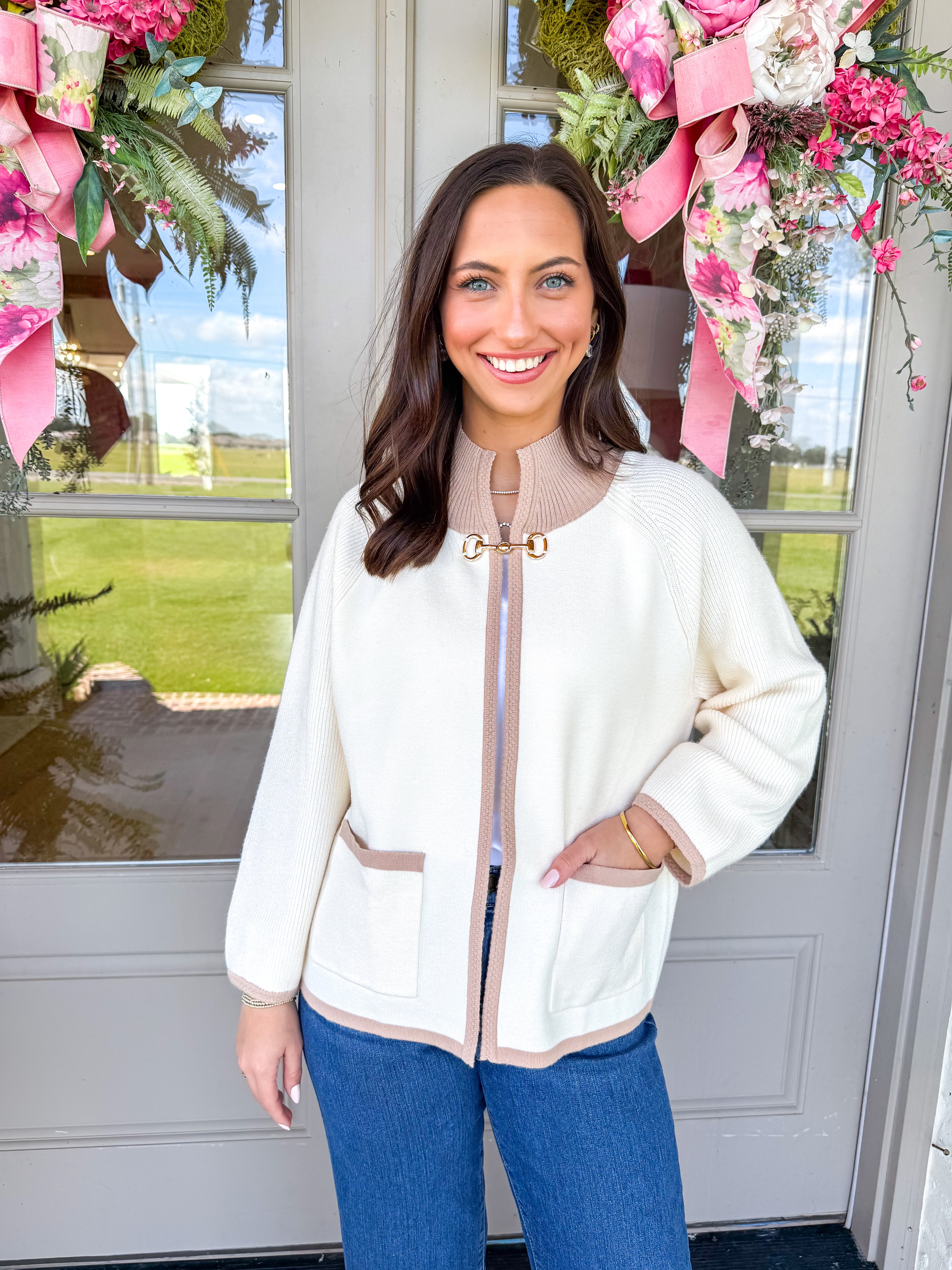 Camel & Cream Knit Cardigan