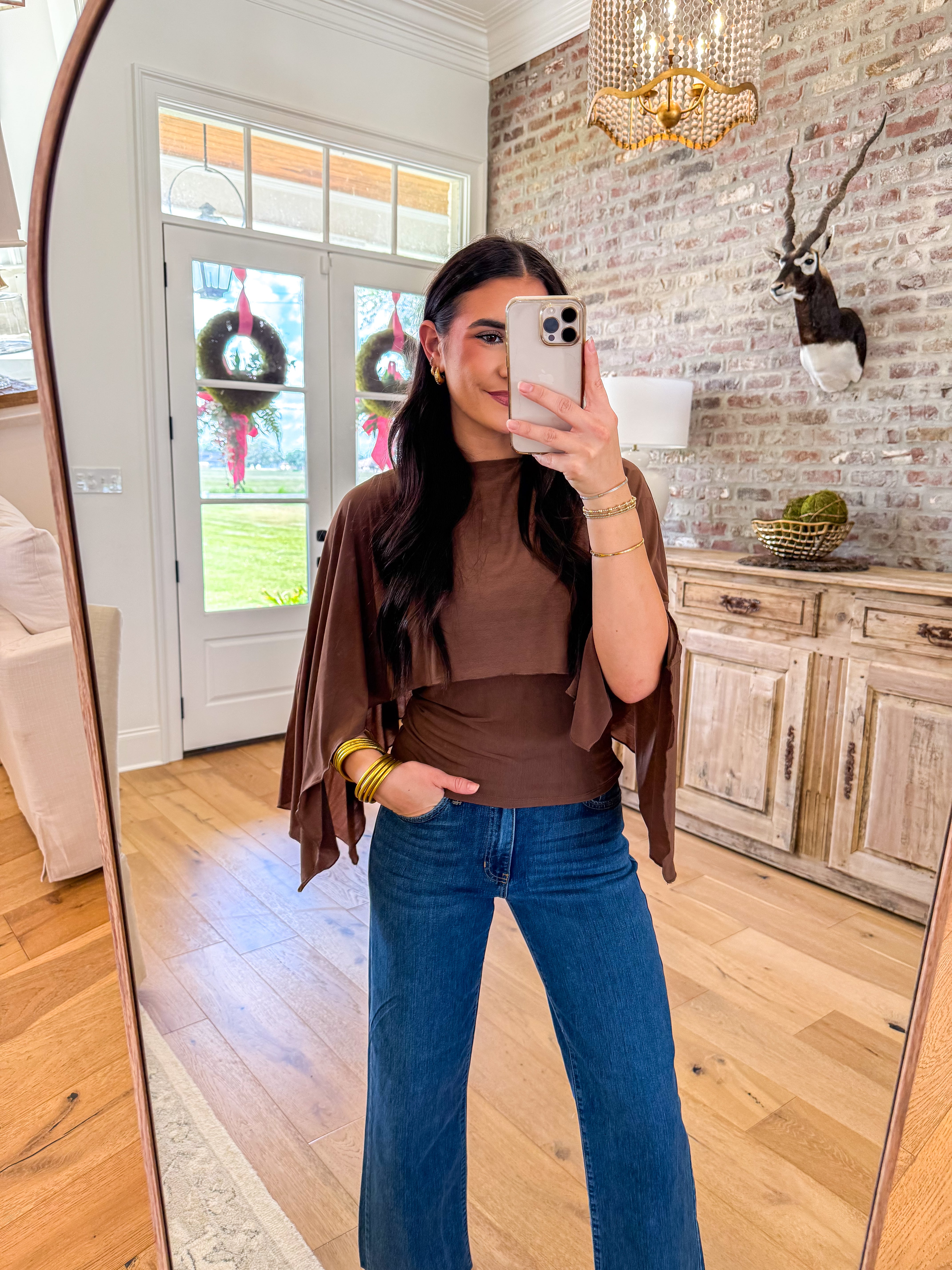 The Mocha Cape Top