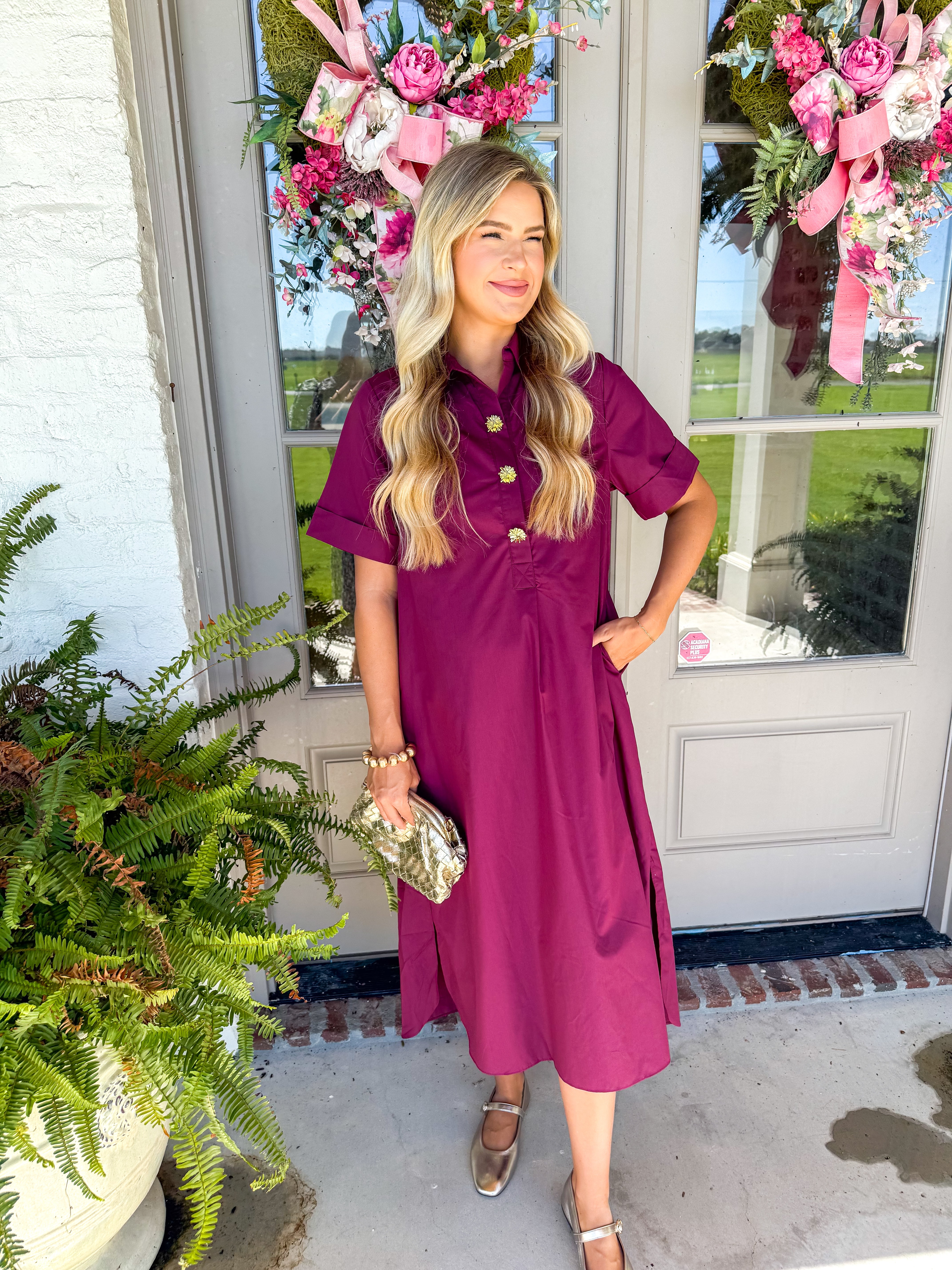 The Marigold Midi Dress Wine