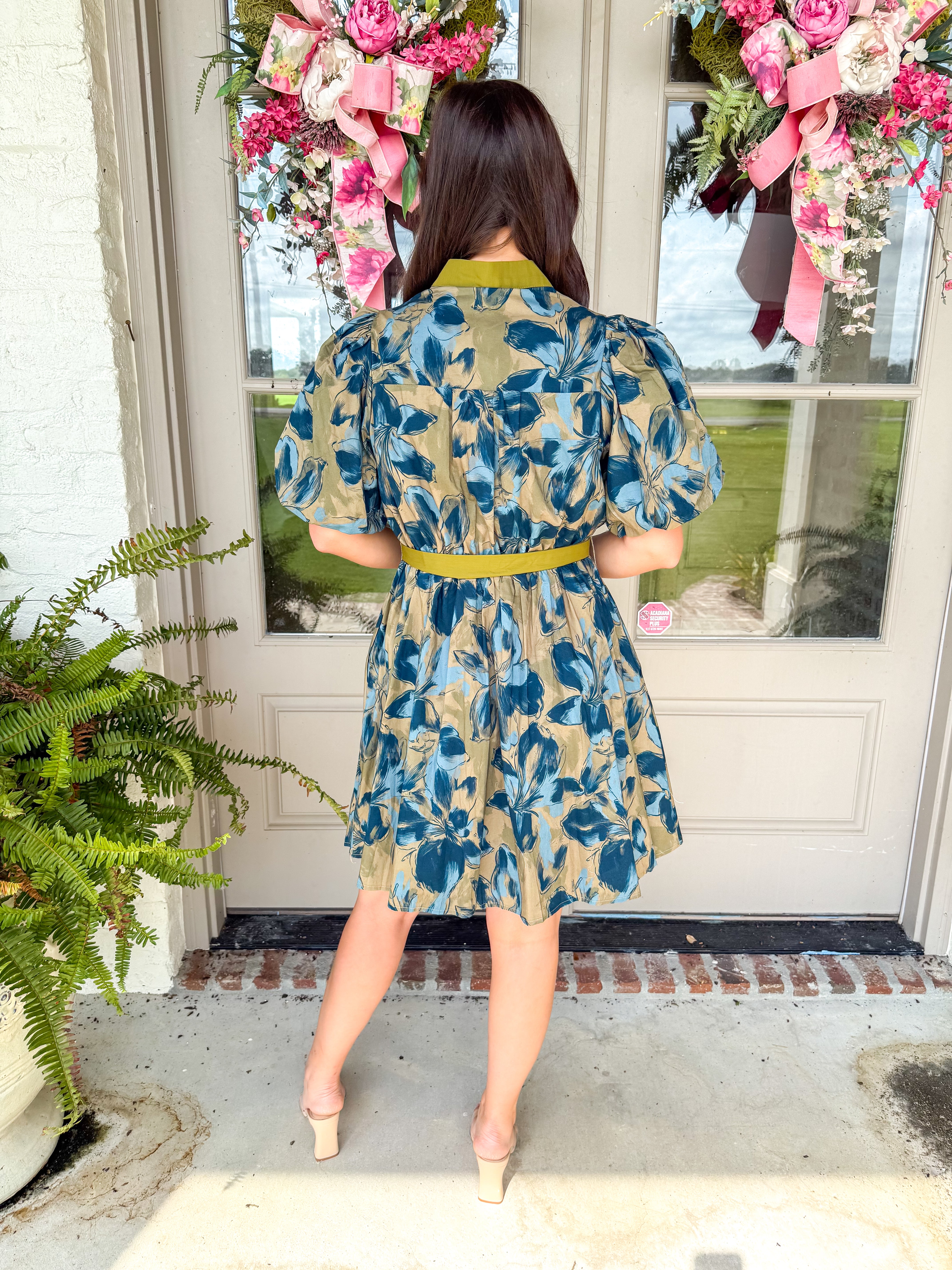 Garden Party Puff Sleeve Mini Dress