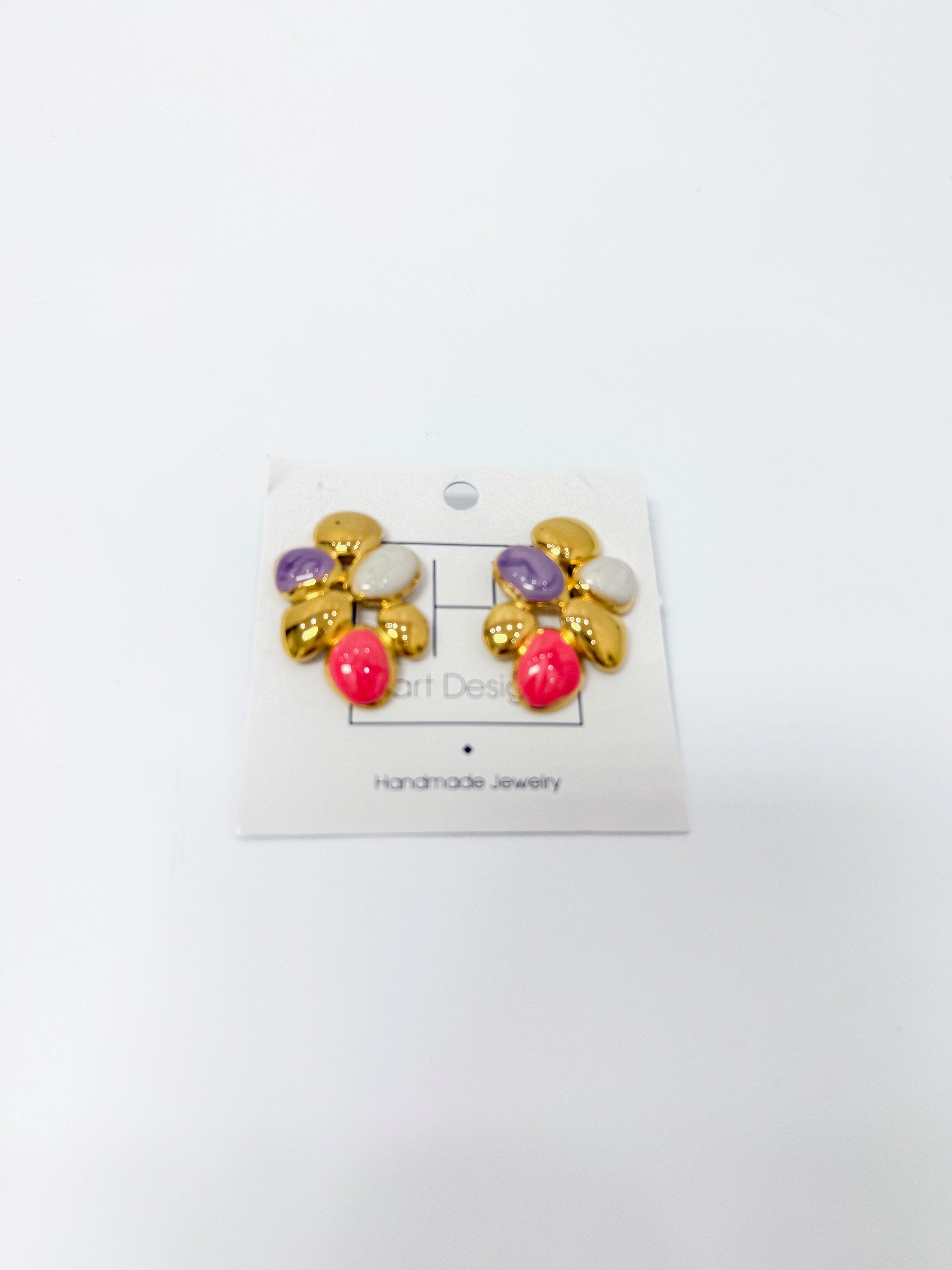 Pink & Purple Gold Studs