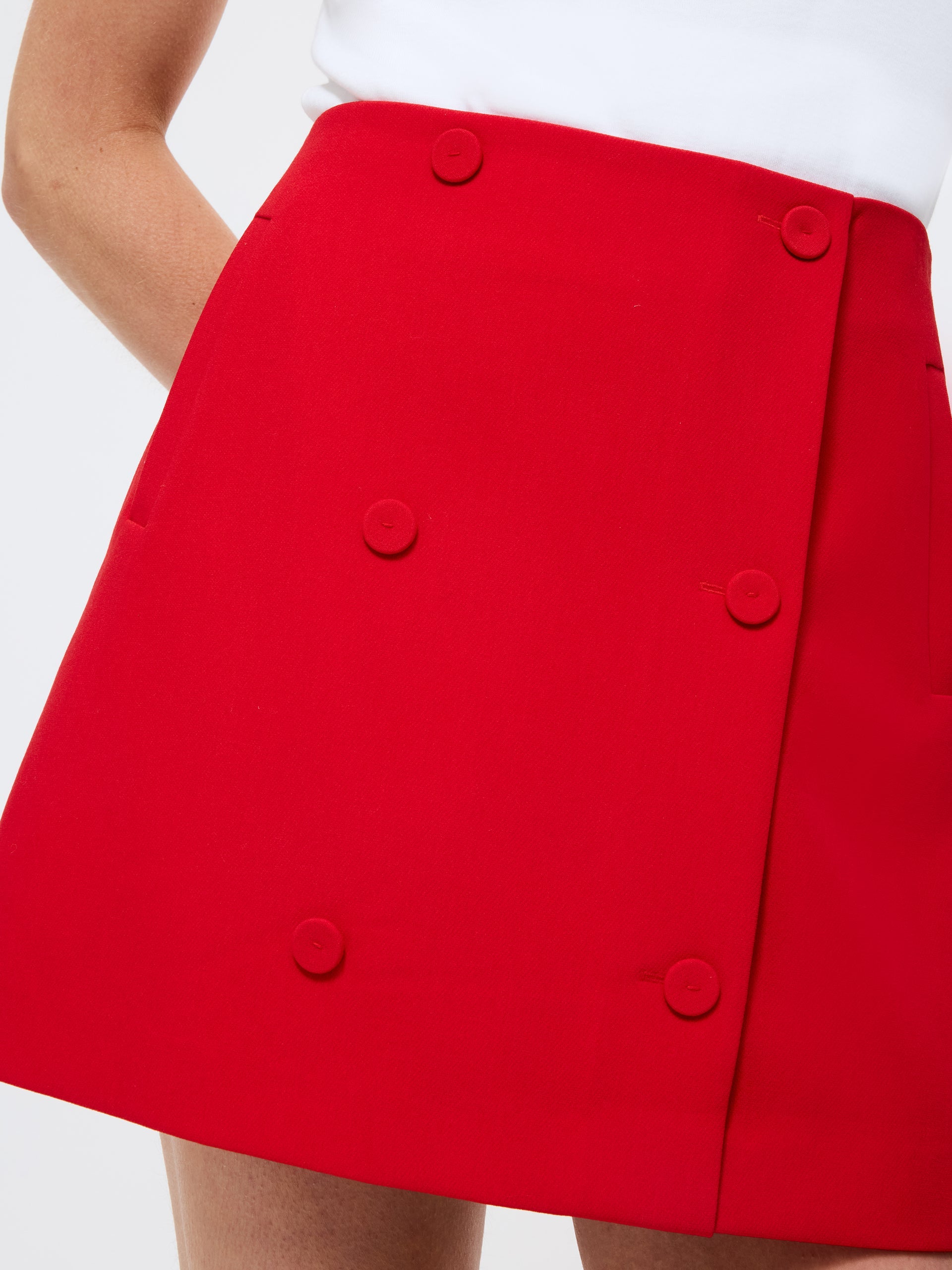 Azara Twill Double Breasted Mini Skirt