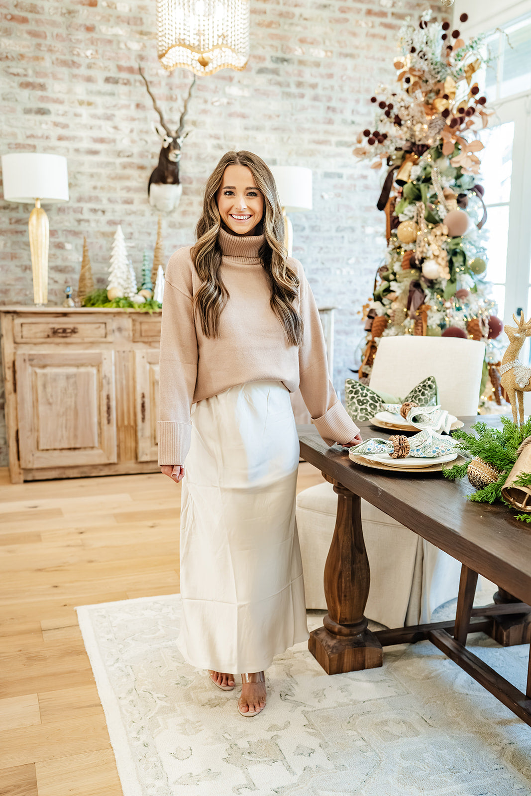 Frosted Morning Taupe Turtleneck Sweater