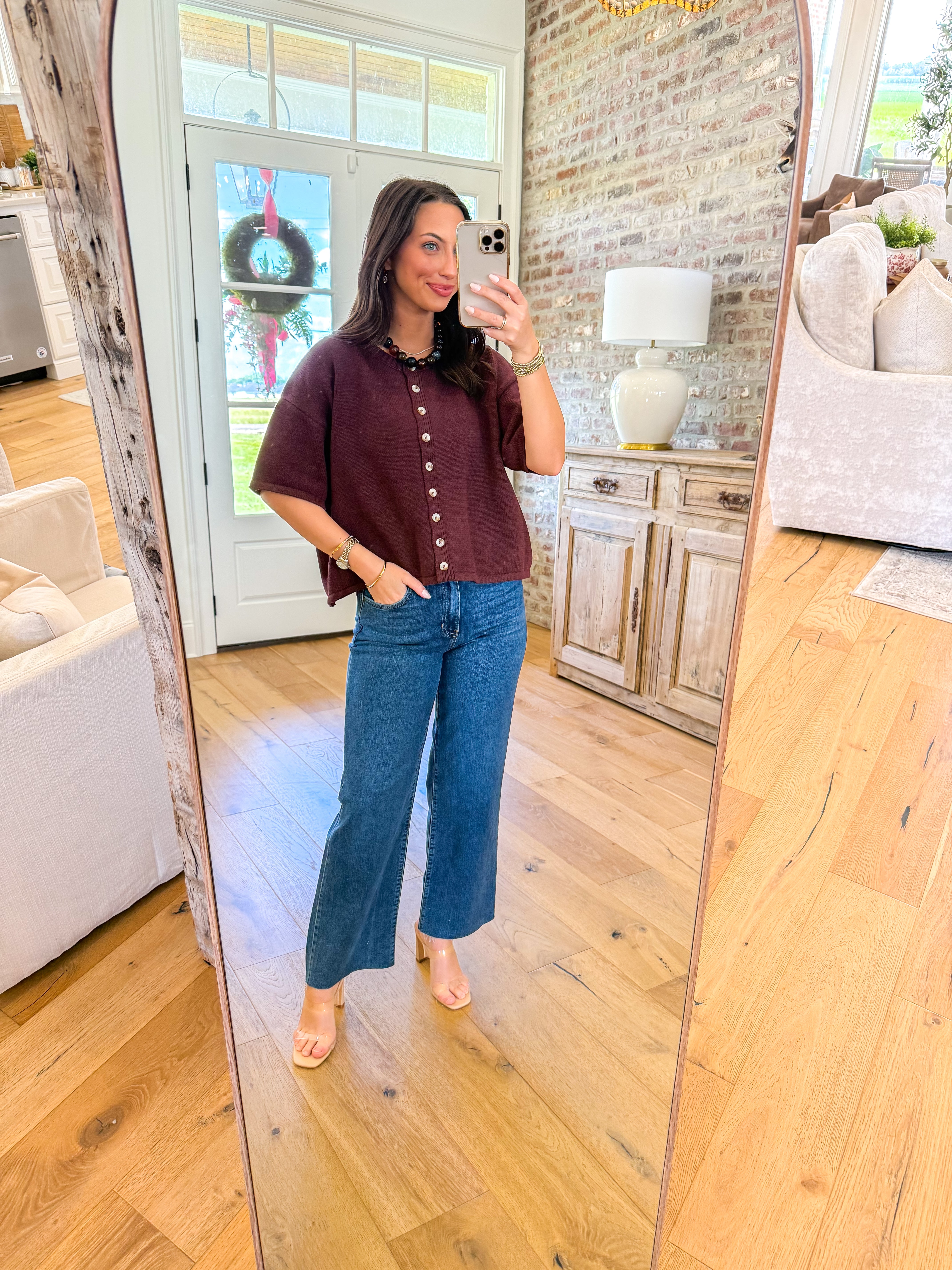 The Weekend Button Knit Espresso