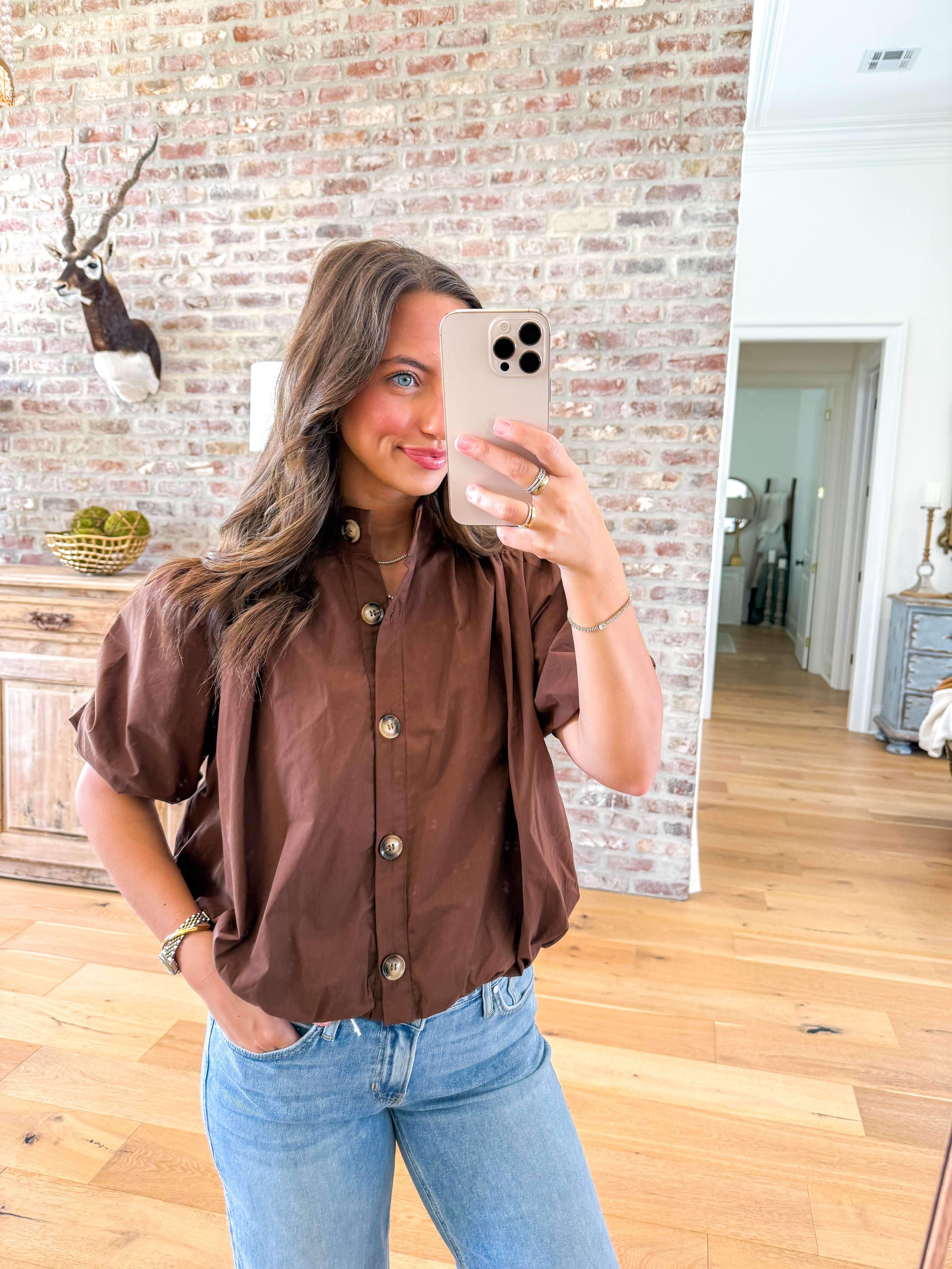 The Uptown Bubble Top Brown