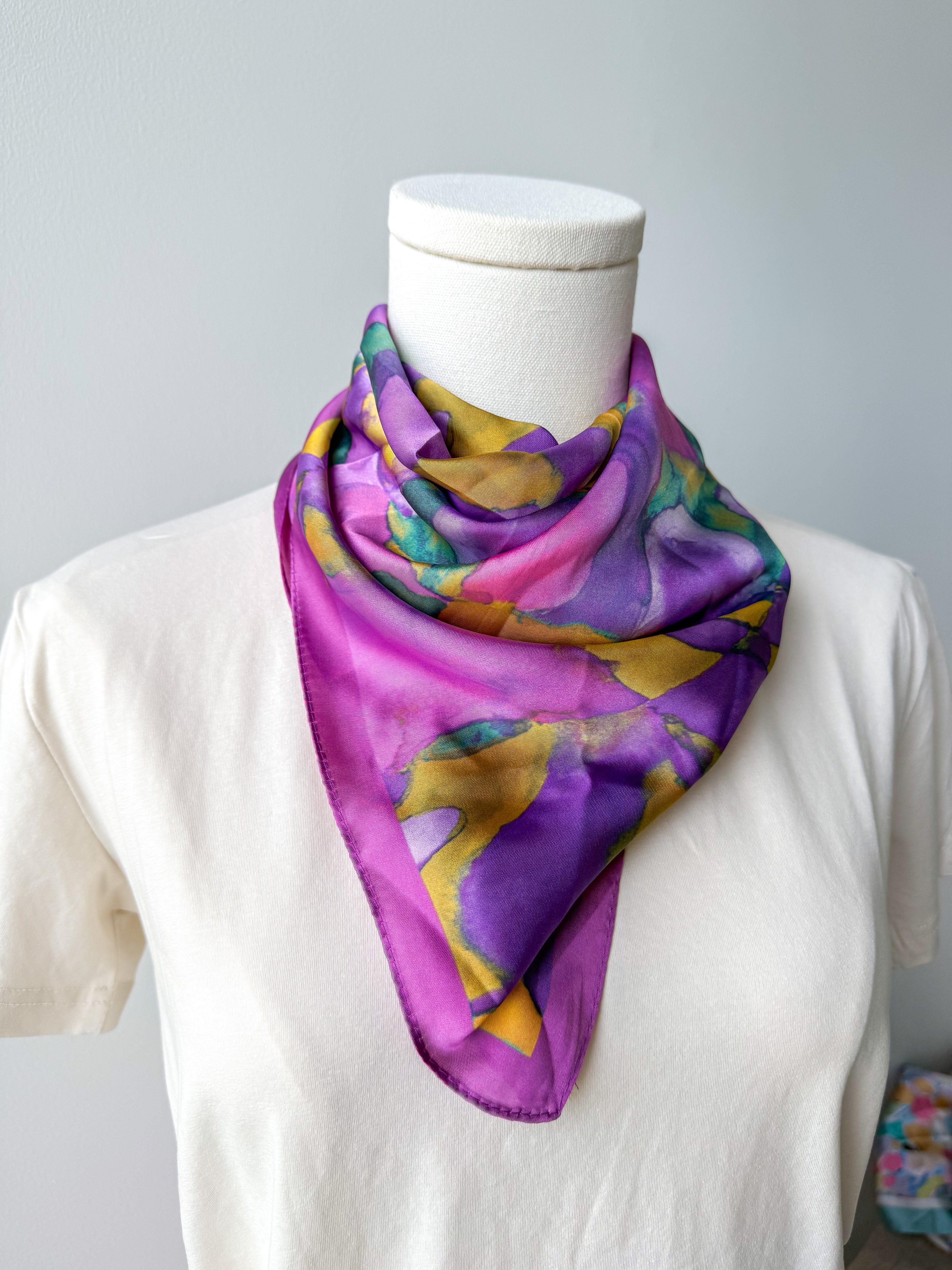 Deep Purple Abstract Scarf