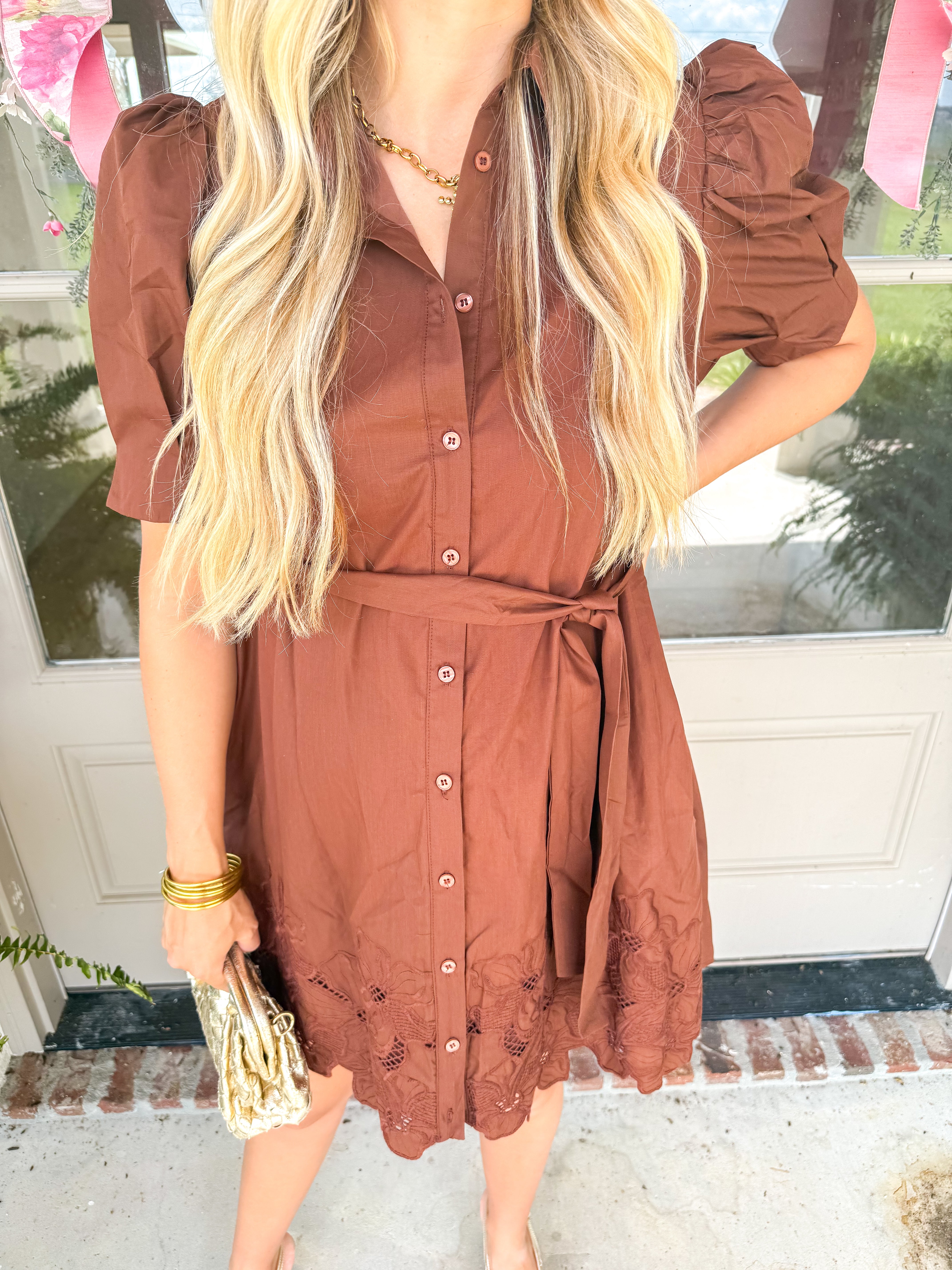 The Cocoa Puff-Sleeve Shirt Dress