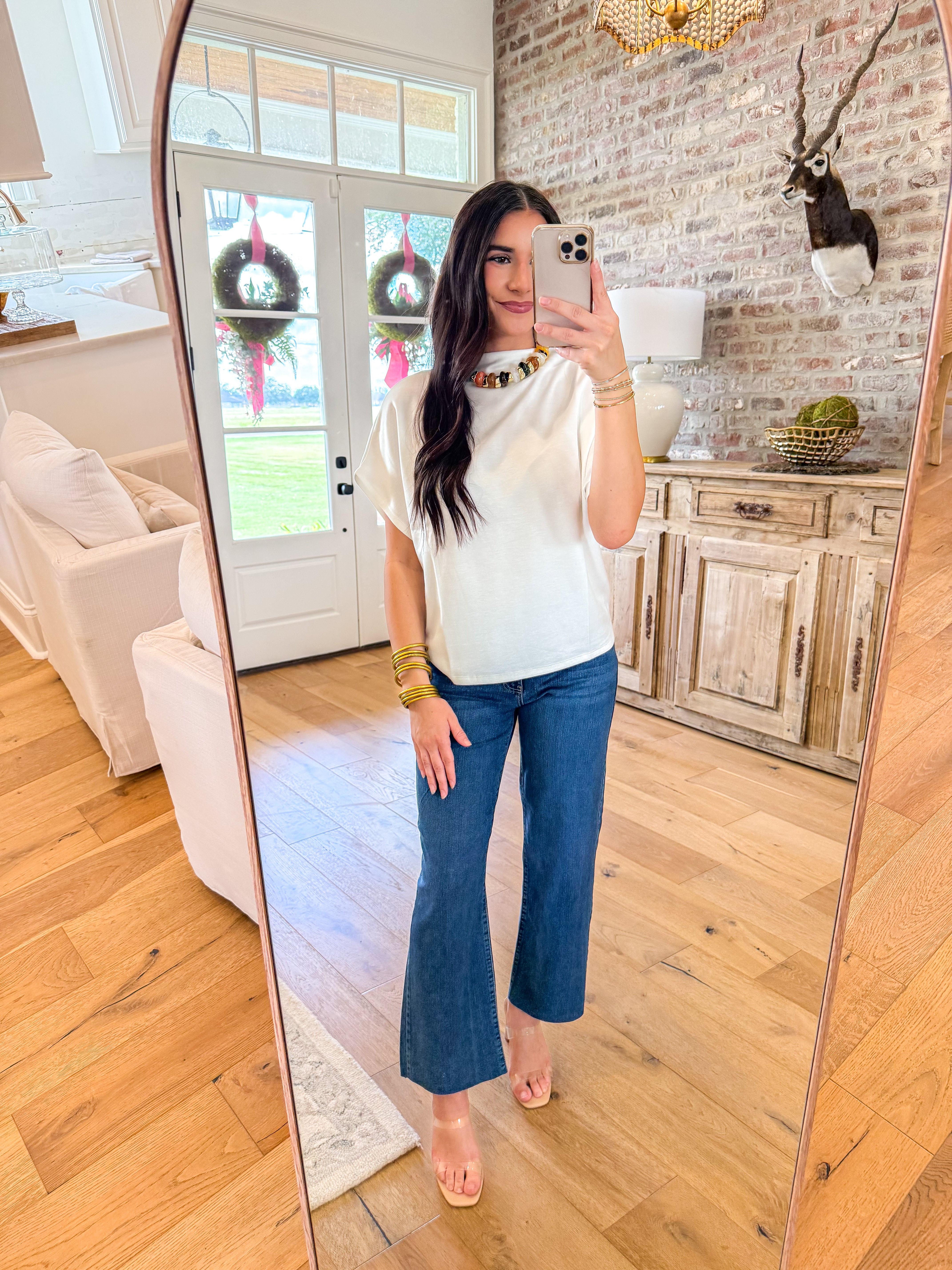 The Marlowe Mock Neck Top Ivory