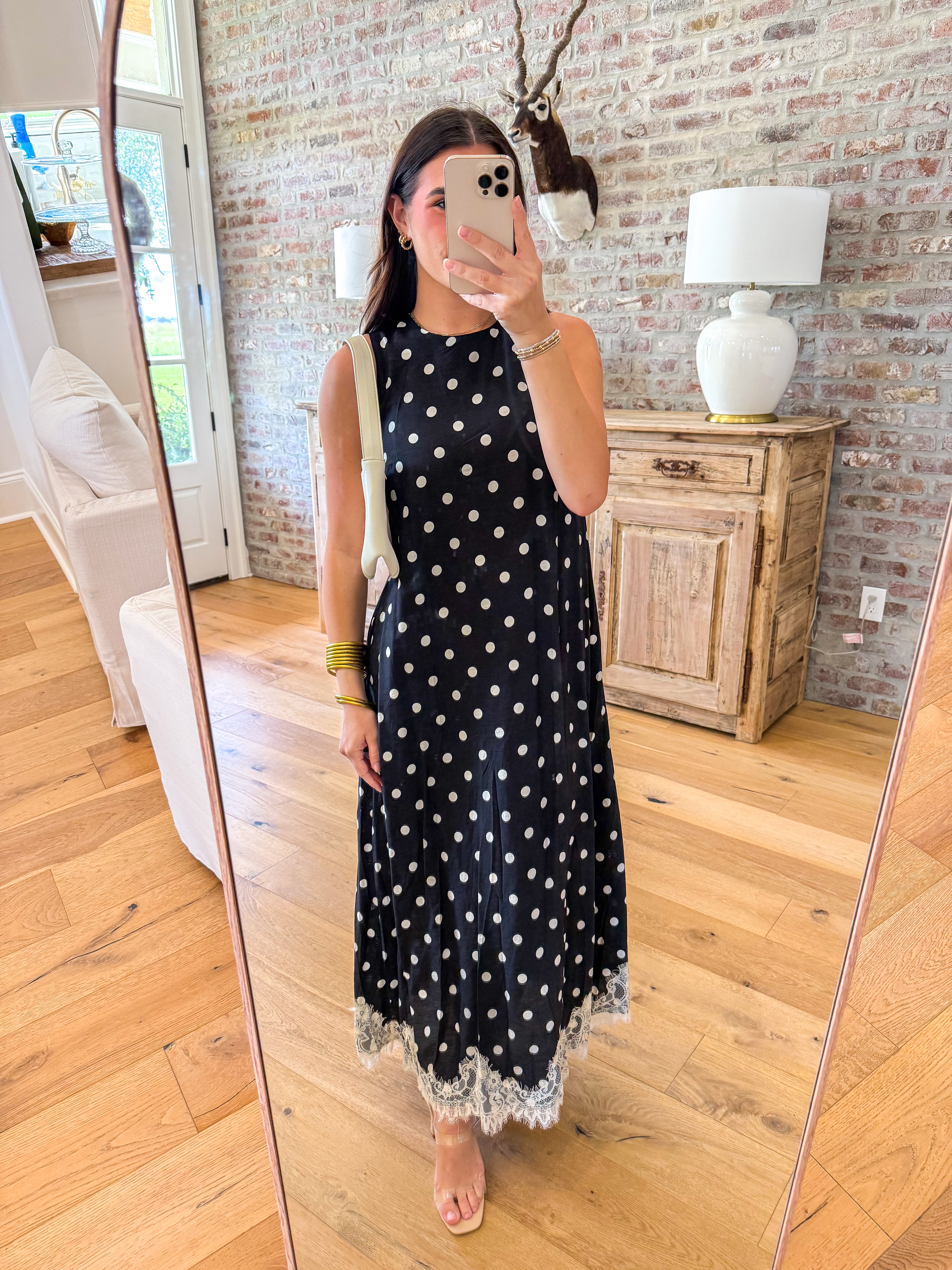 Dotted With Grace Midi Dress Black