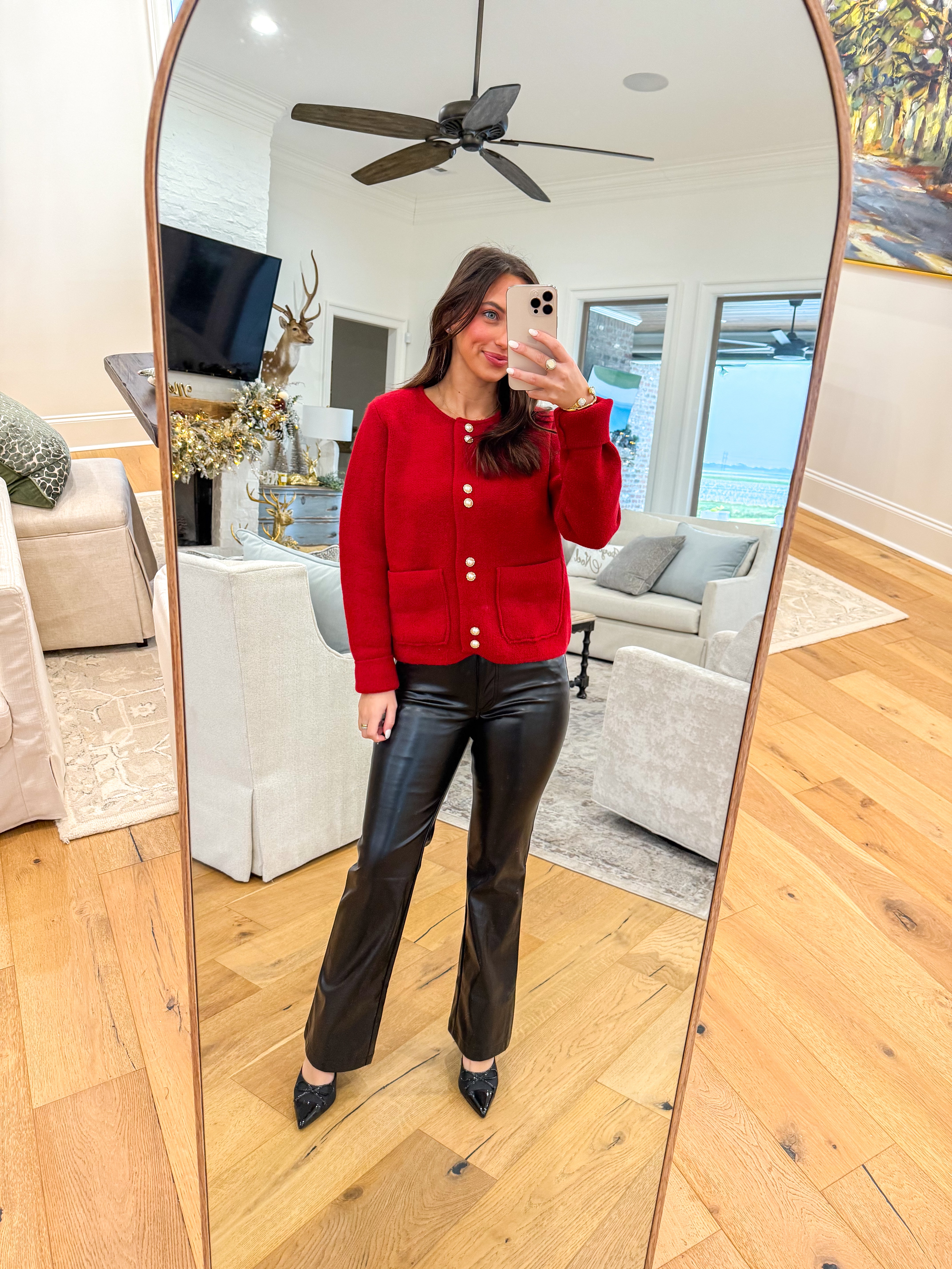 Ruby Red Pearl Cardigan