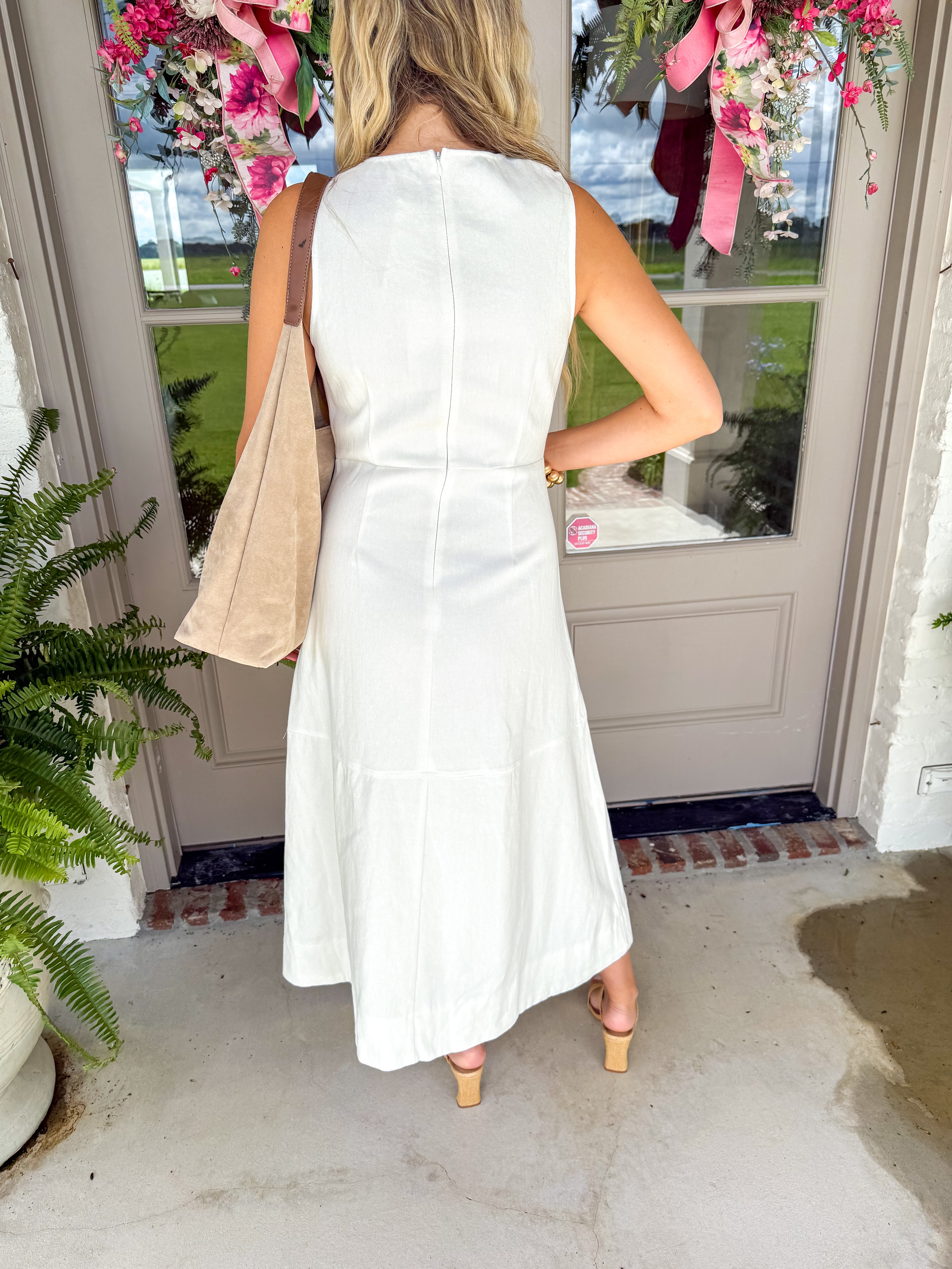 Chamberlain Off White Midi Dress
