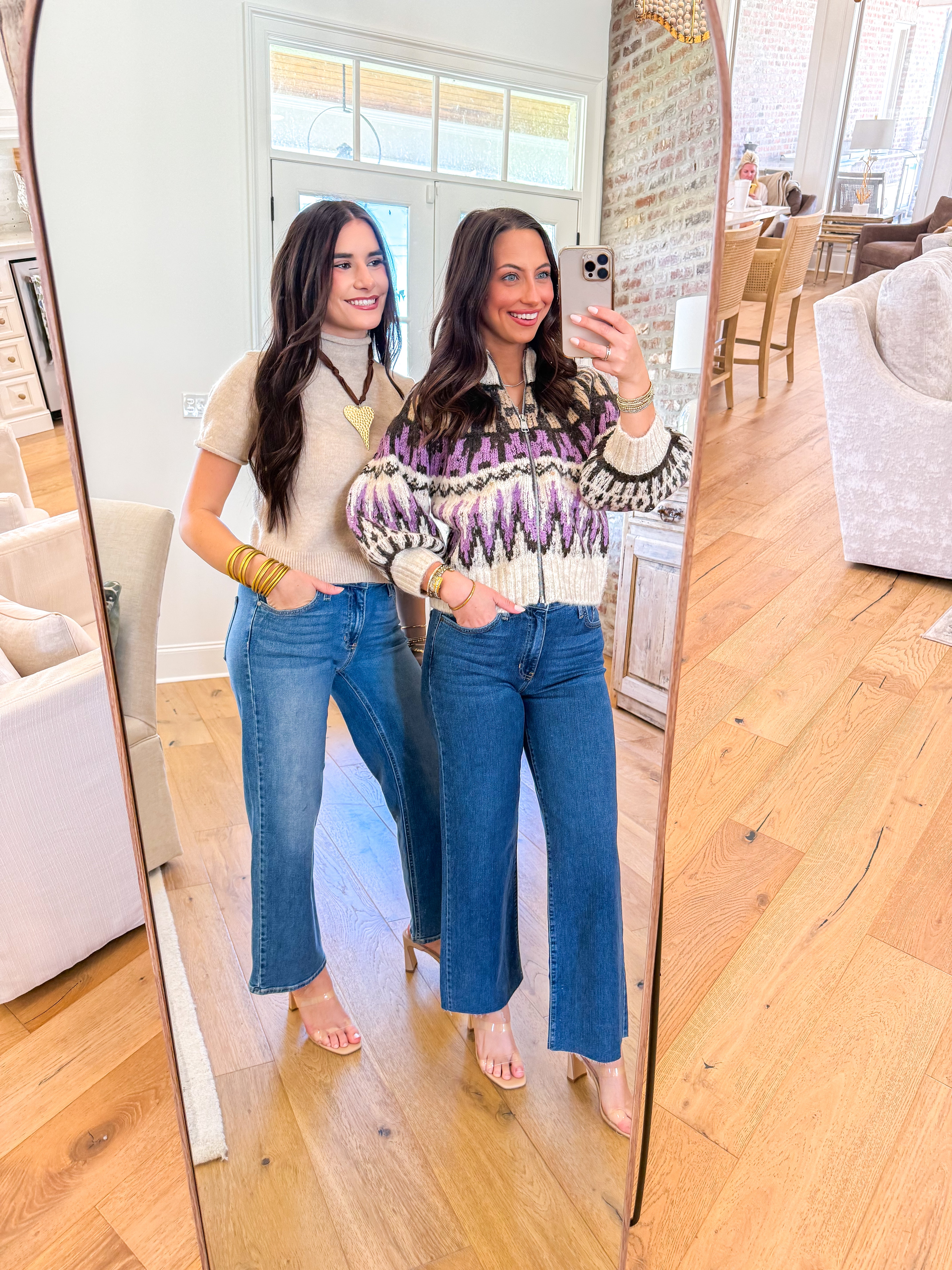 The Mock Neck Knit Top Oatmeal