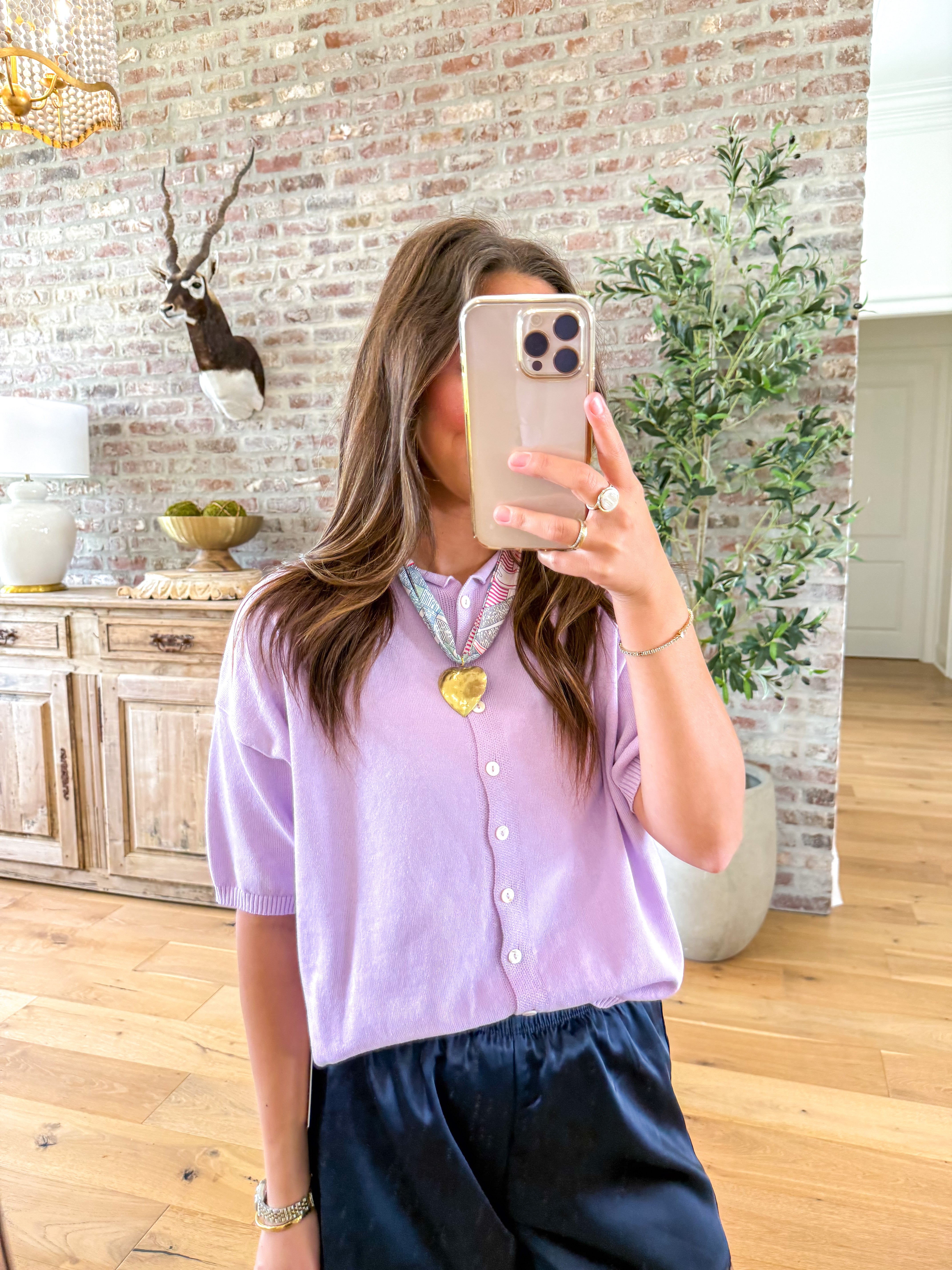 Lavender Short Sleeve Cardi