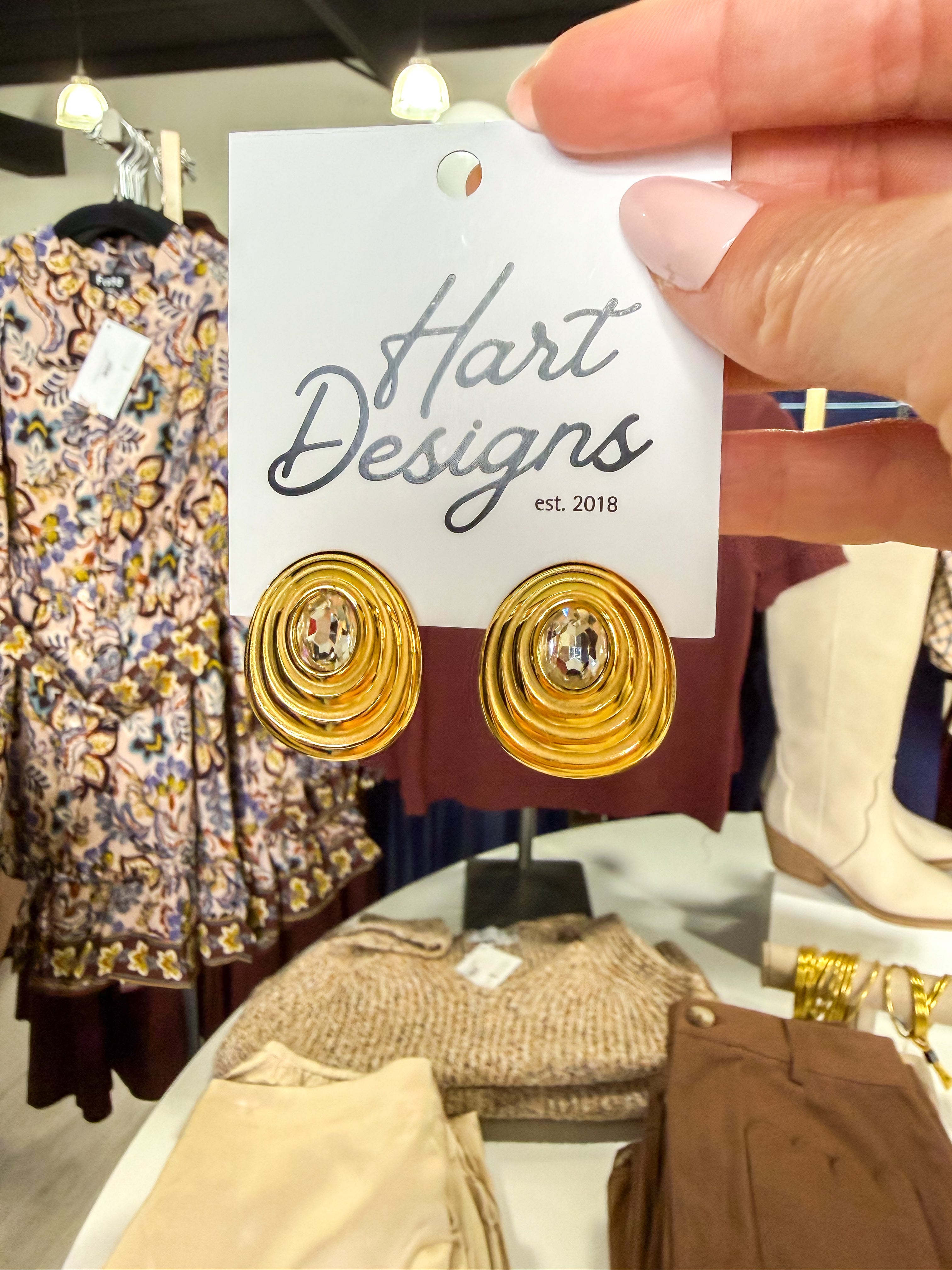 Diamond Gold Circle Studs