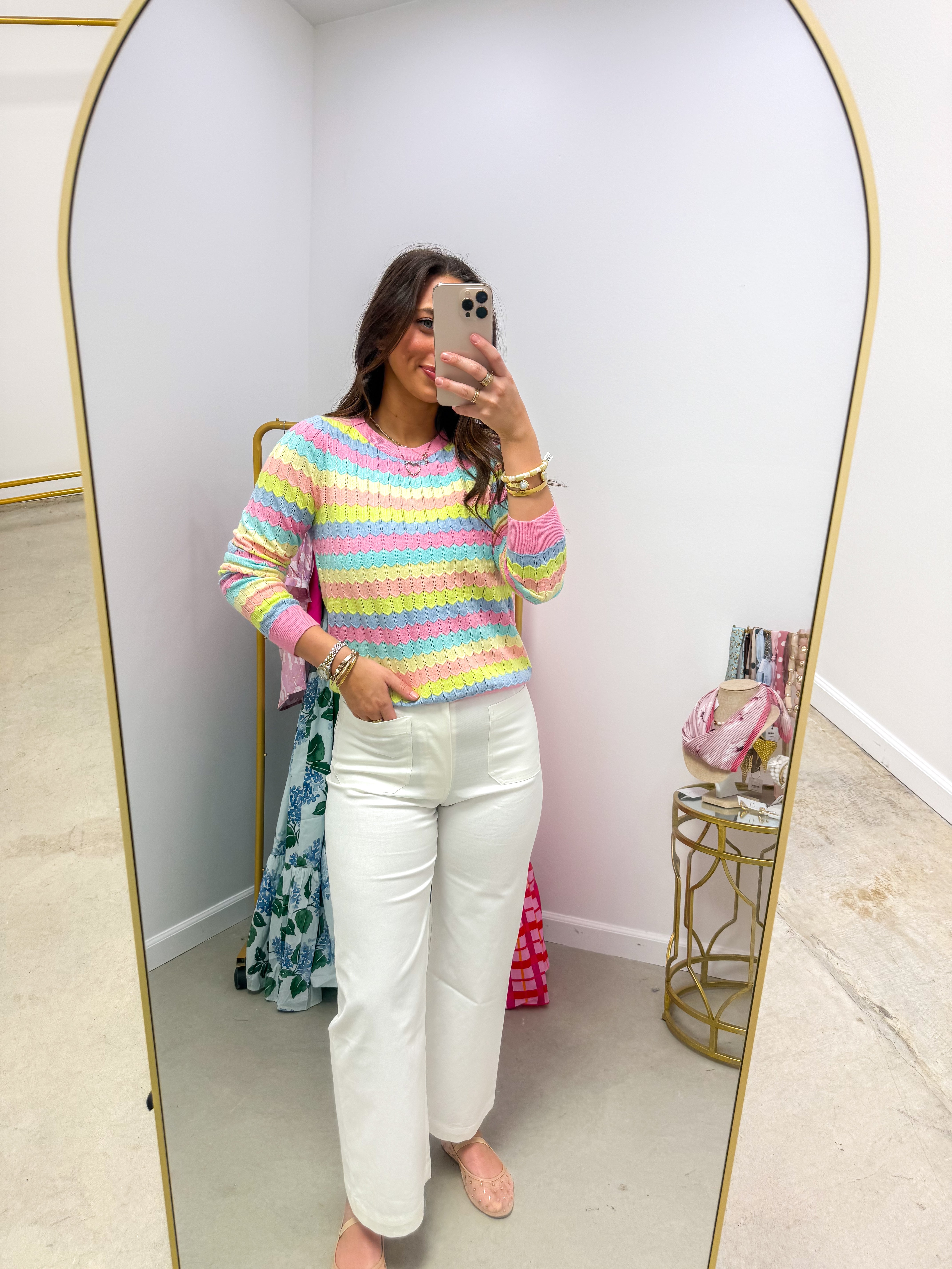 Kelsie Rainbow Knit Sweater