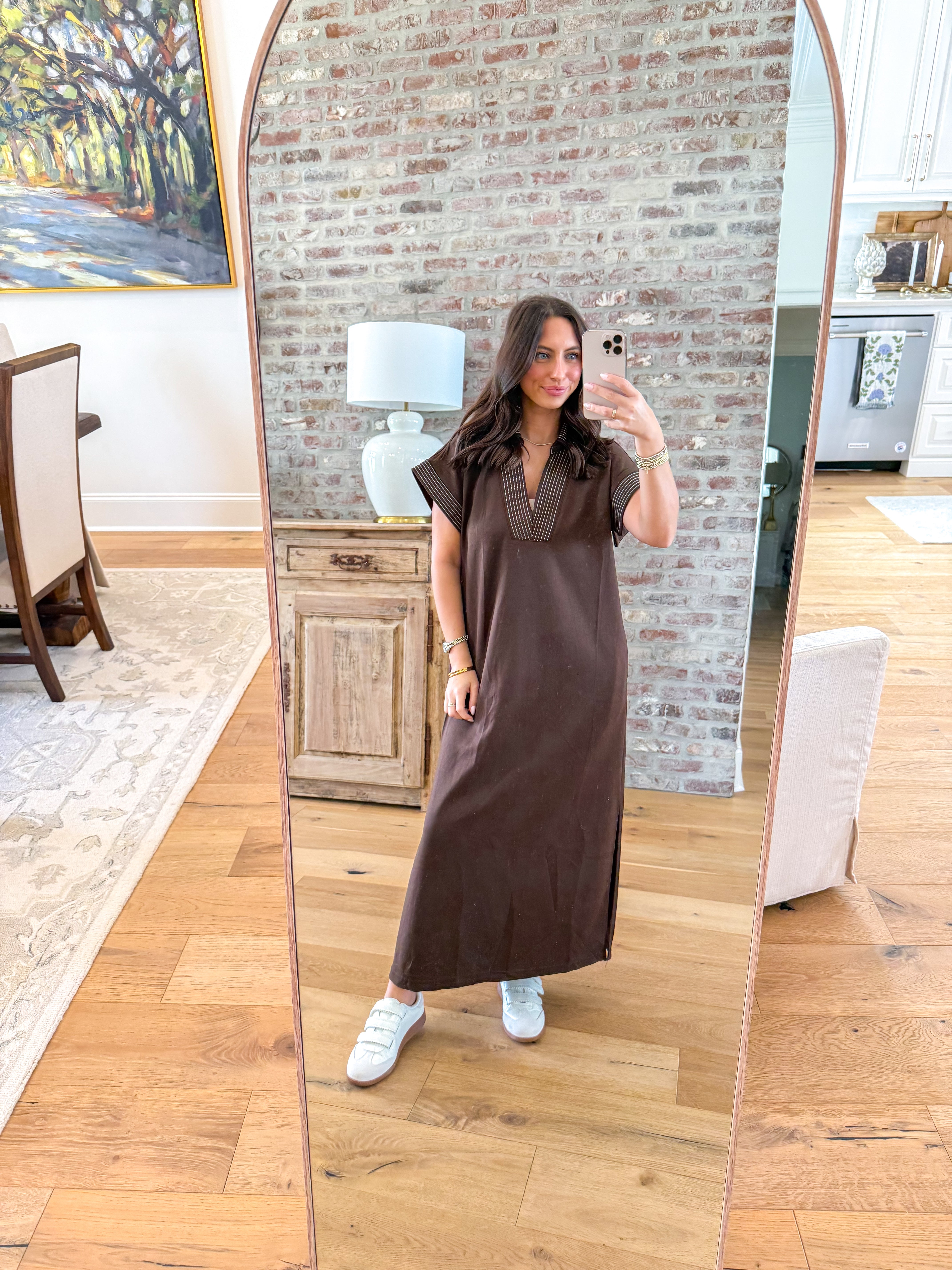 The Effortless Midi Polo Dress Brown