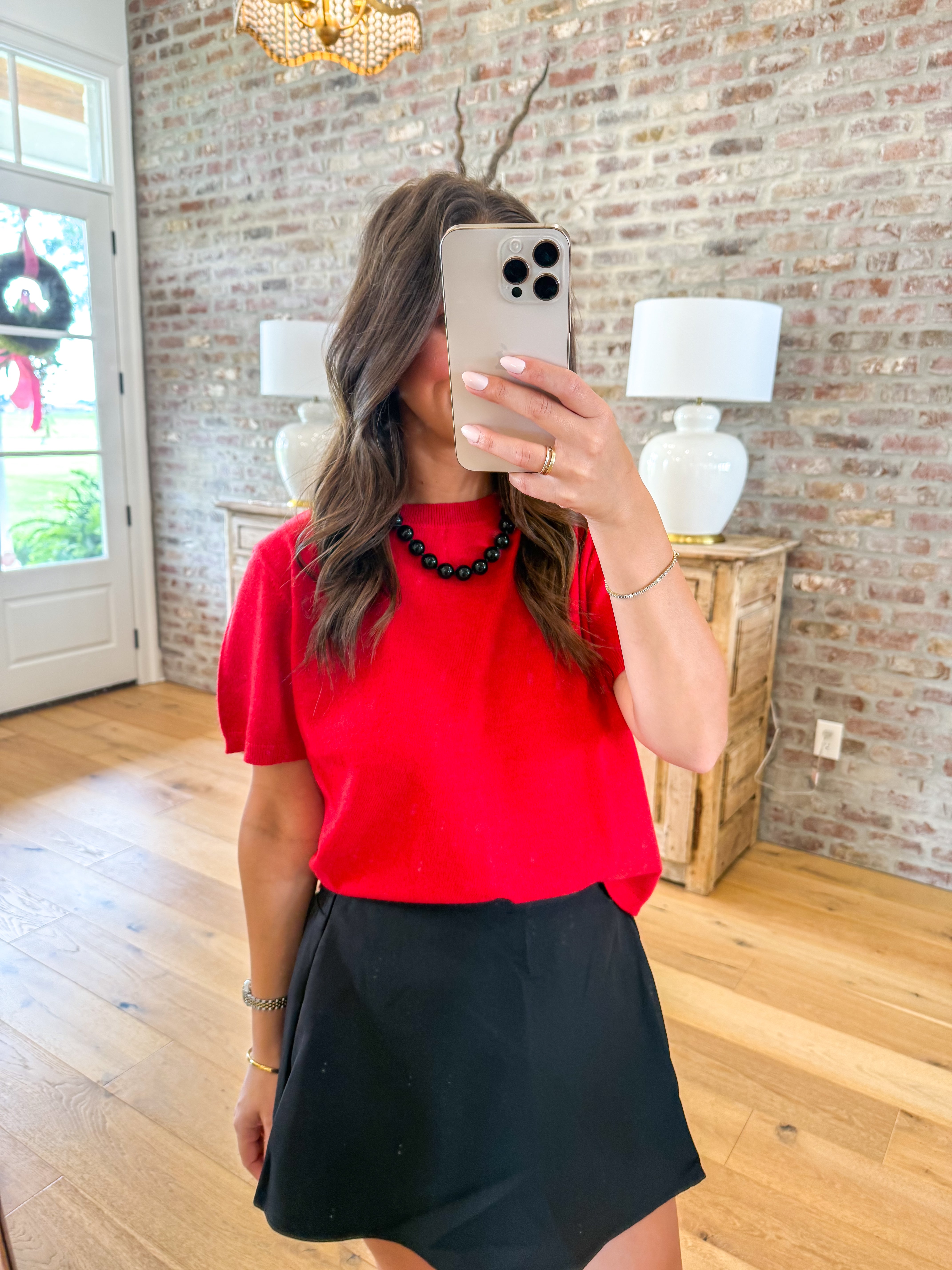 The Cherry Red Knit Tee