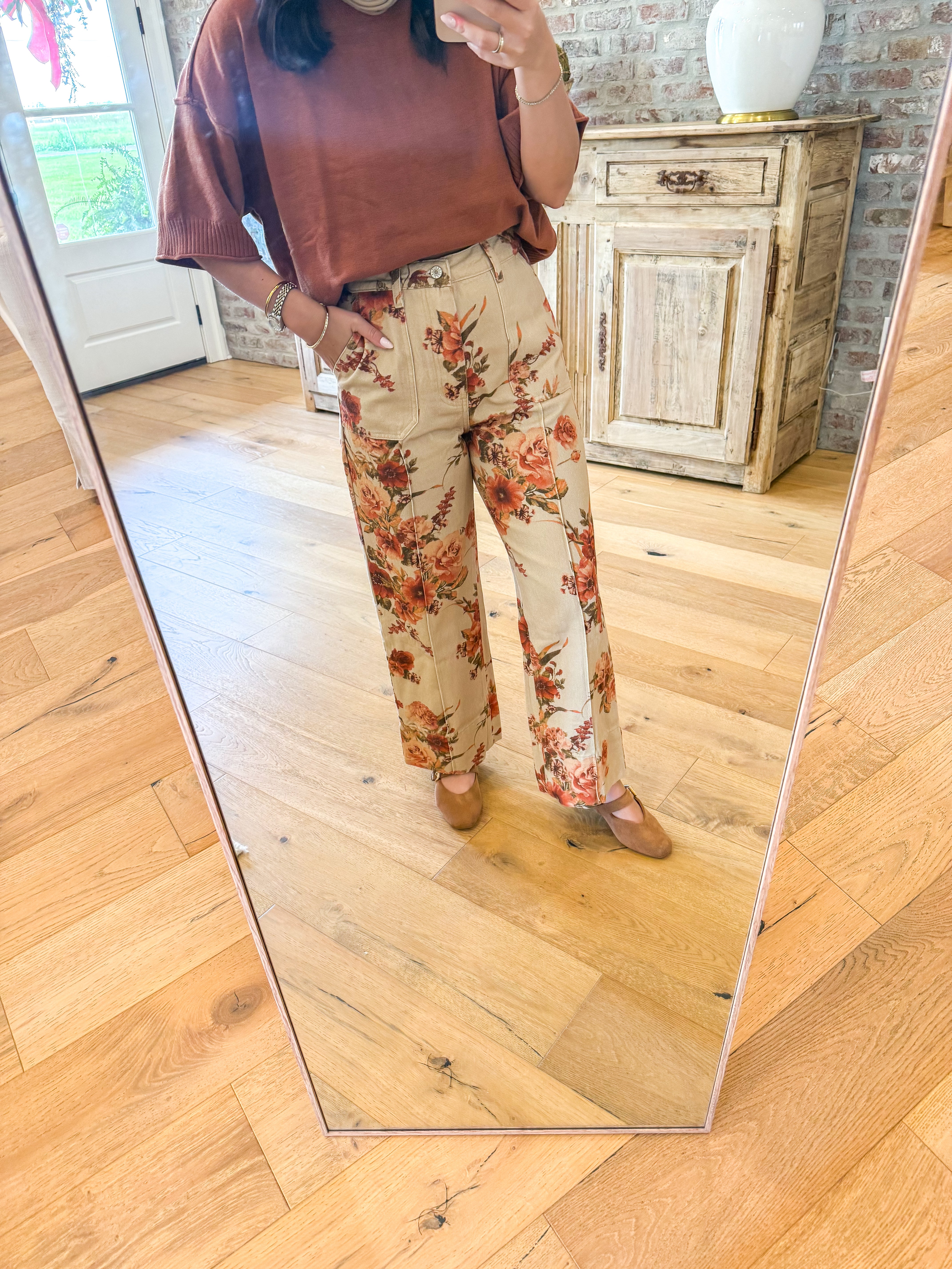Autumn Bloom Wide-Leg Trousers