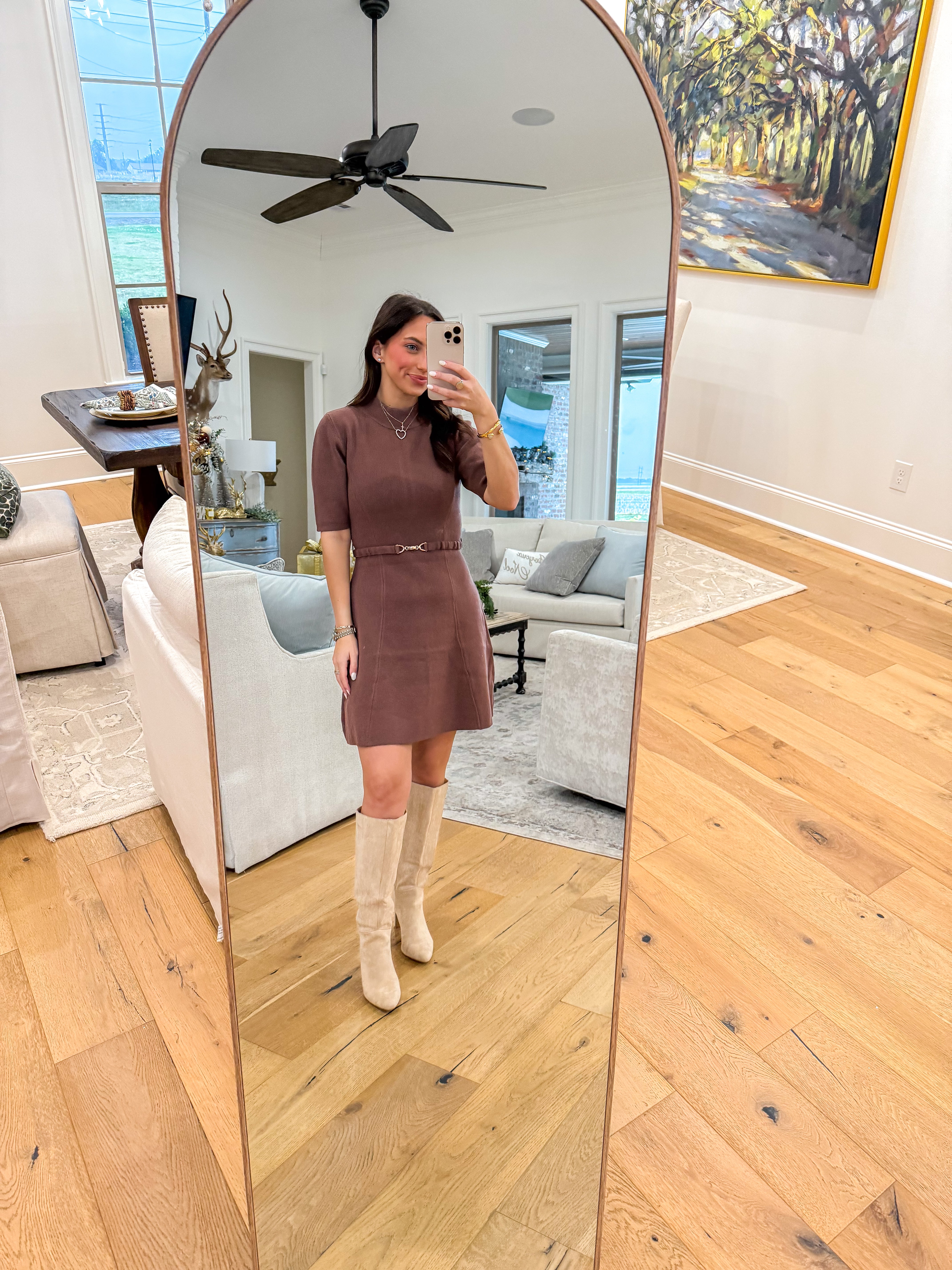 Cocoa & Sparkle Mini Dress