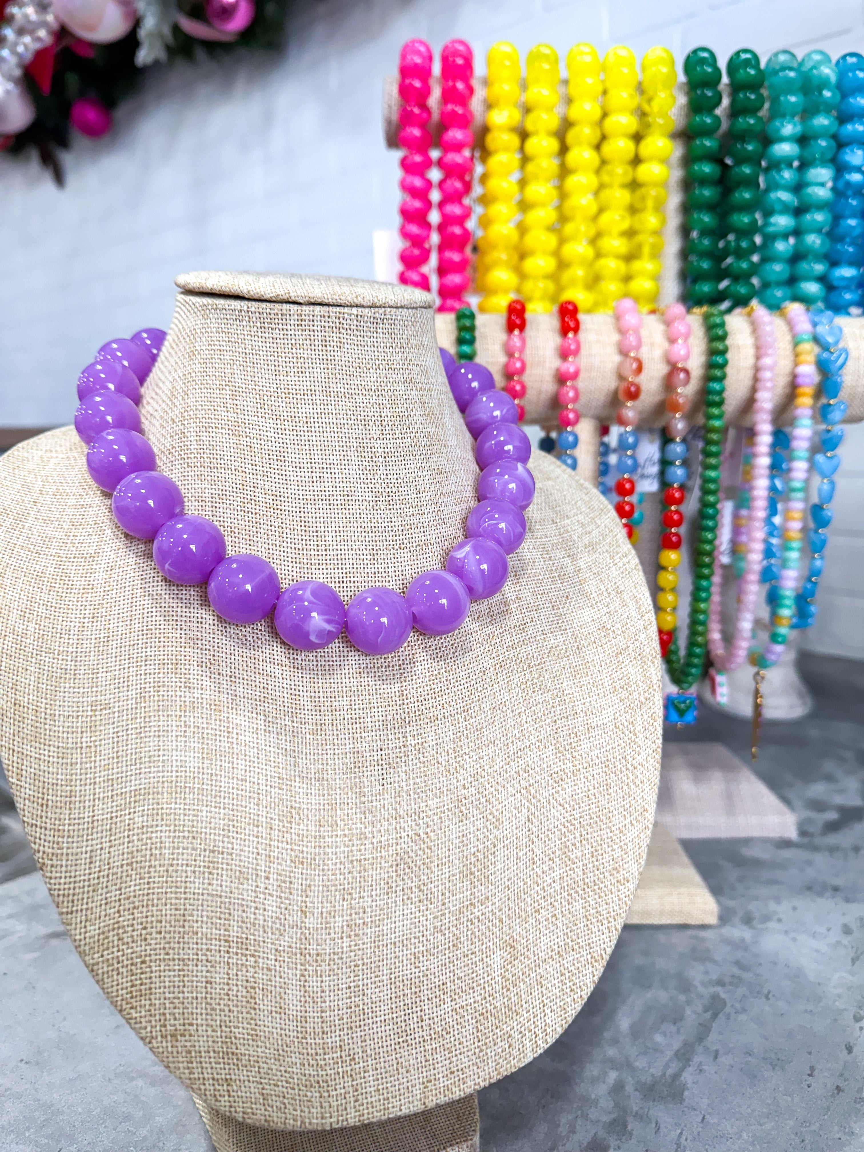 Purple Beaded Necklace