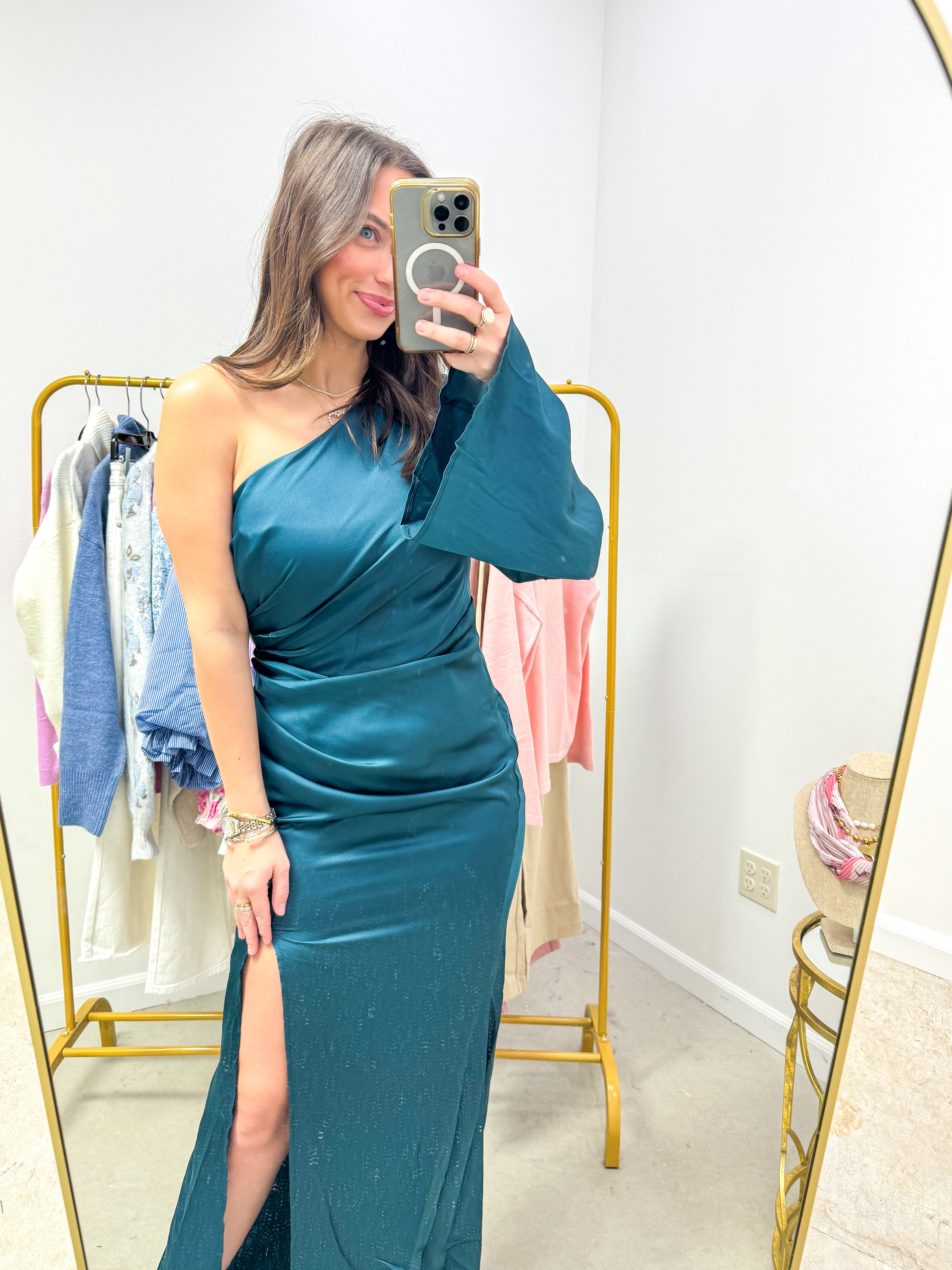 The Queen's Krewe Teal Ballgown