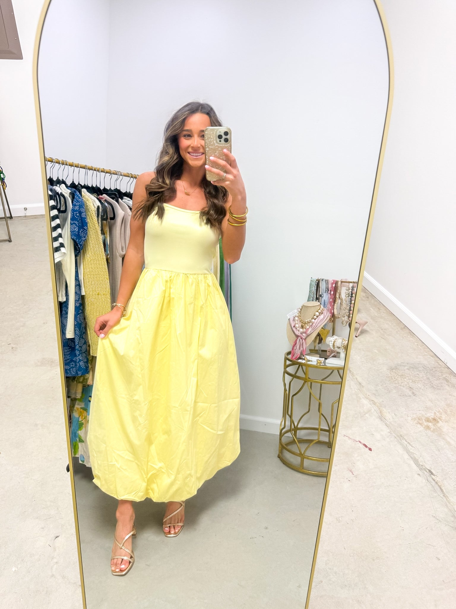 Natalie Yellow Contrast Bubble Maxi