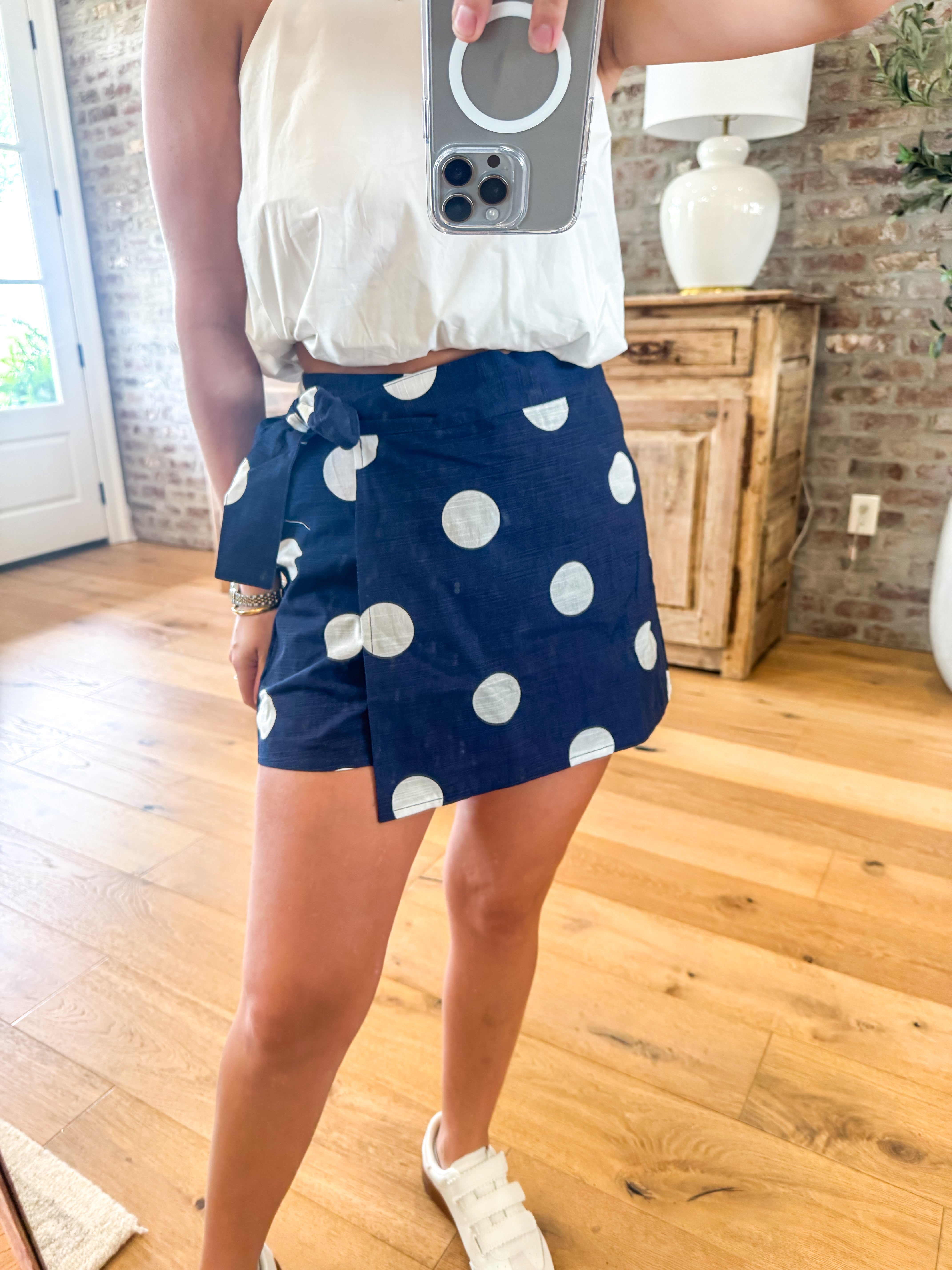 Polka Dot Wrap Skort