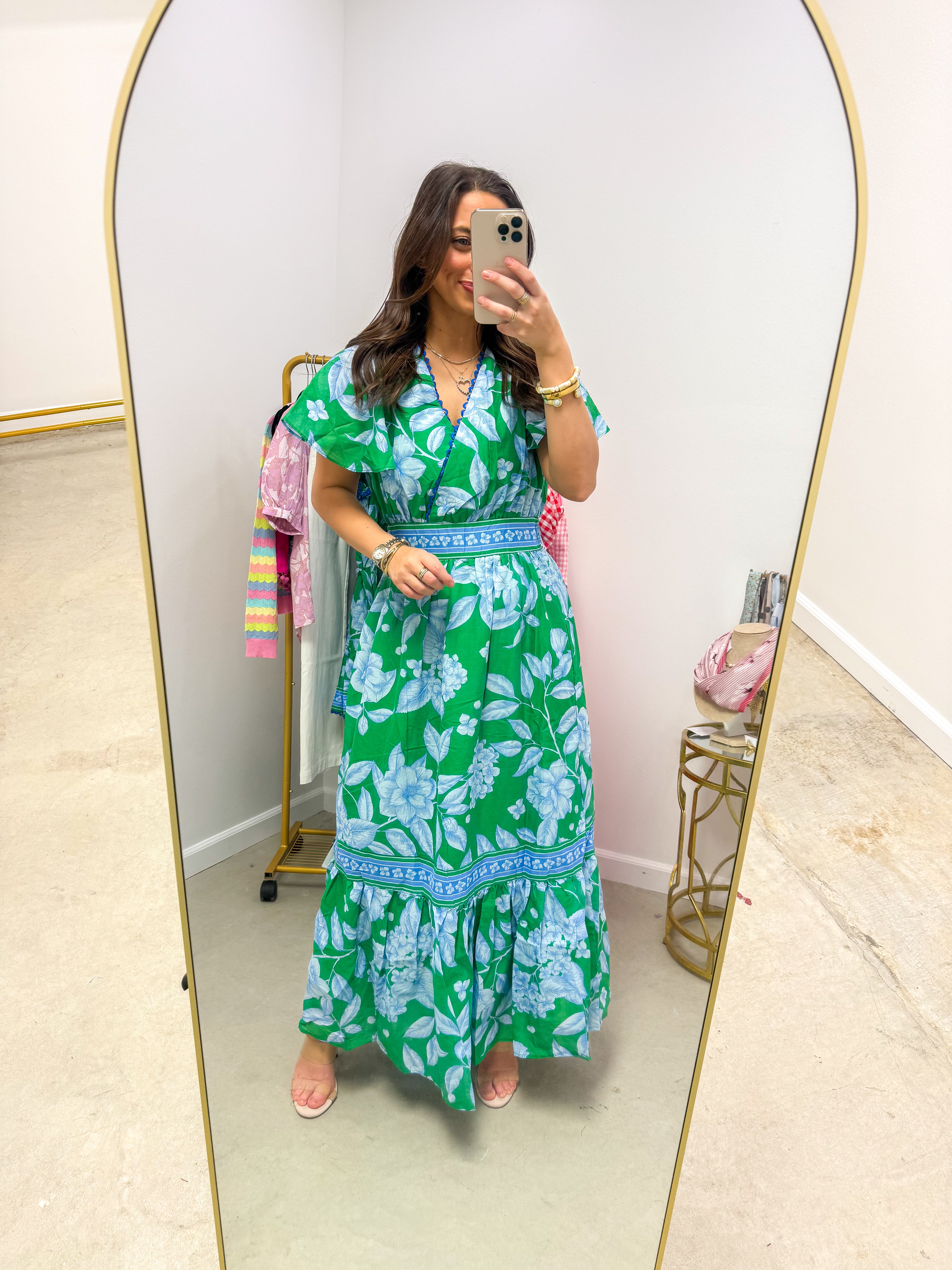 Verbena Floral Ingrida Surplice Maxi Dress