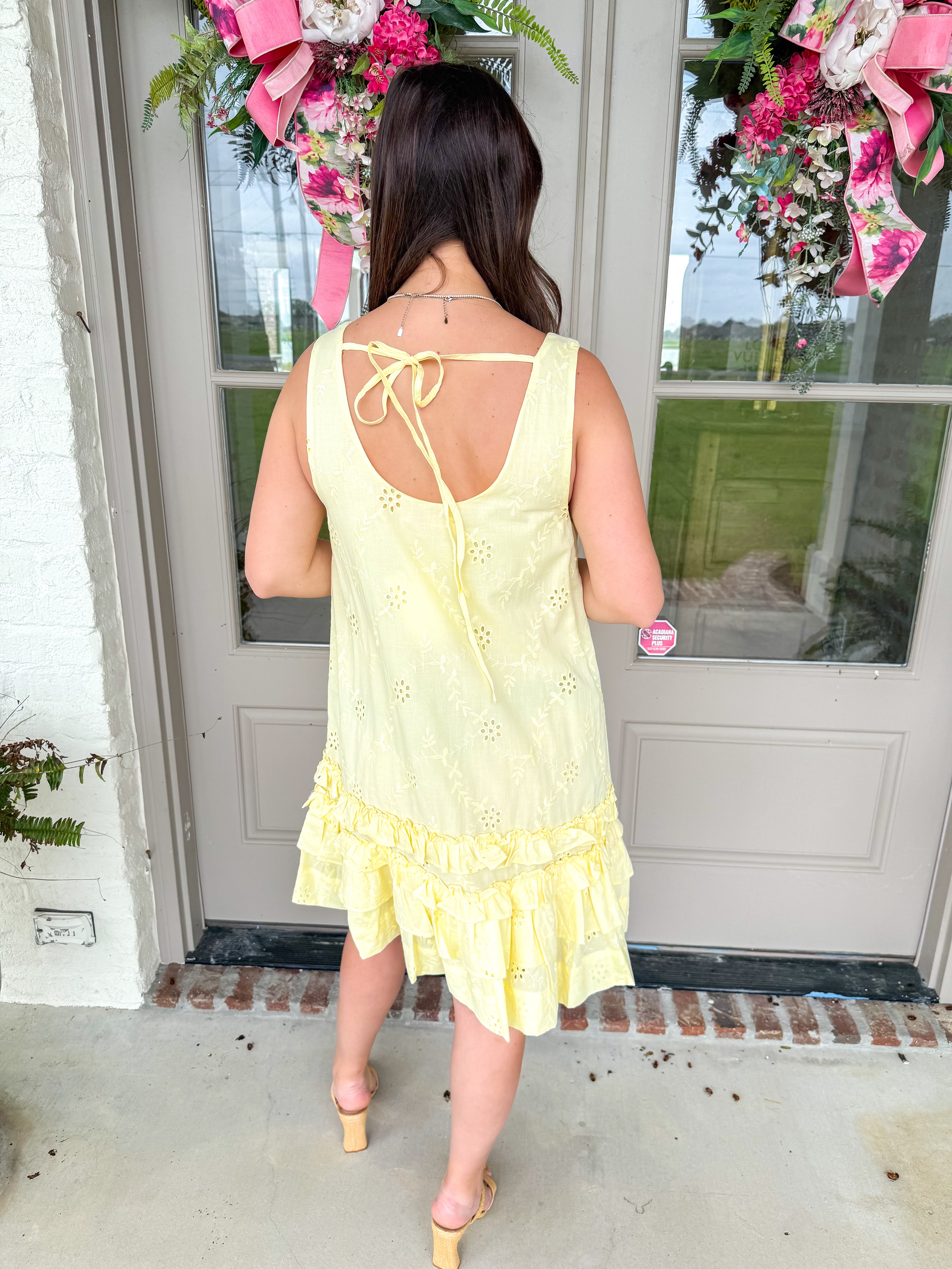 Hana Sleeveless Yellow Tiered Mini